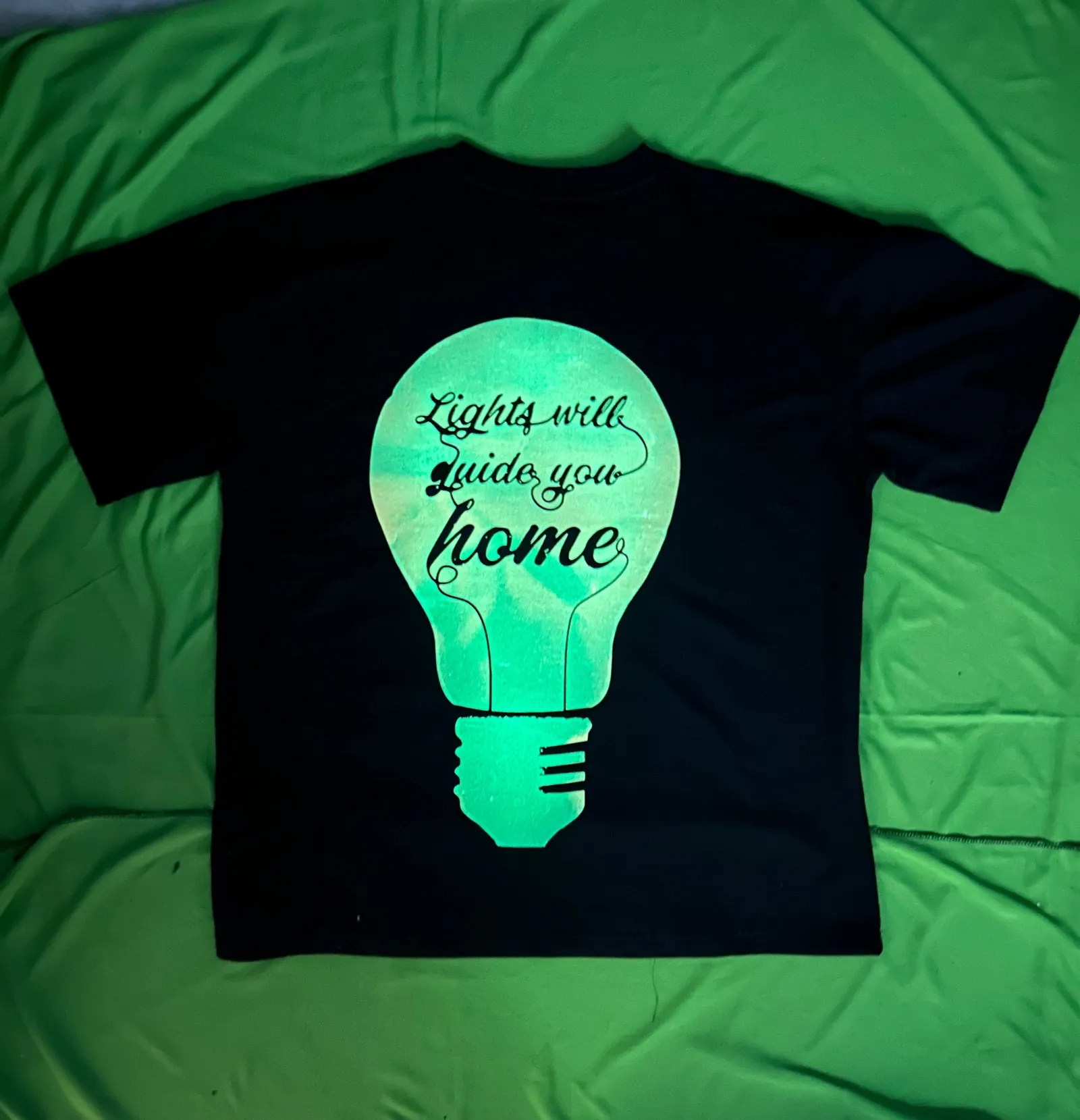 ['Coldplay Bulb Design Premium French Terry Cotton Glow in dark T-Shirt by YORD (T-Shirts) - photo 1 of 3', 'Coldplay Bulb Design Premium French Terry Cotton Glow in dark T-Shirt by YORD (T-Shirts) - photo 2 of 3', 'Coldplay Bulb Design Premium French Terry Cotton Glow in dark T-Shirt by YORD (T-Shirts) - photo 3 of 3']