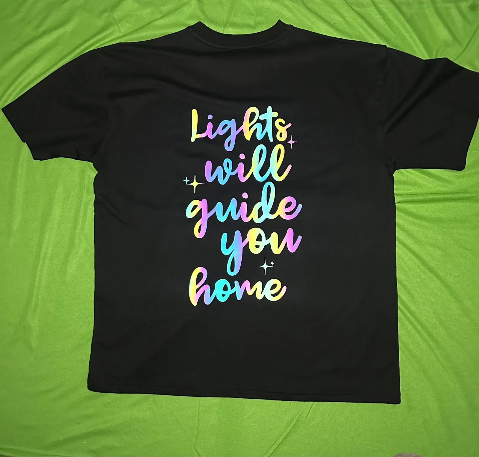 ['Coldplay Lights will guide you home French Terry Rainbow Reflector T-Shirt by YORD (T-Shirts) - photo 1 of 3', 'Coldplay Lights will guide you home French Terry Rainbow Reflector T-Shirt by YORD (T-Shirts) - photo 2 of 3', 'Coldplay Lights will guide you home French Terry Rainbow Reflector T-Shirt by YORD (T-Shirts) - photo 3 of 3']