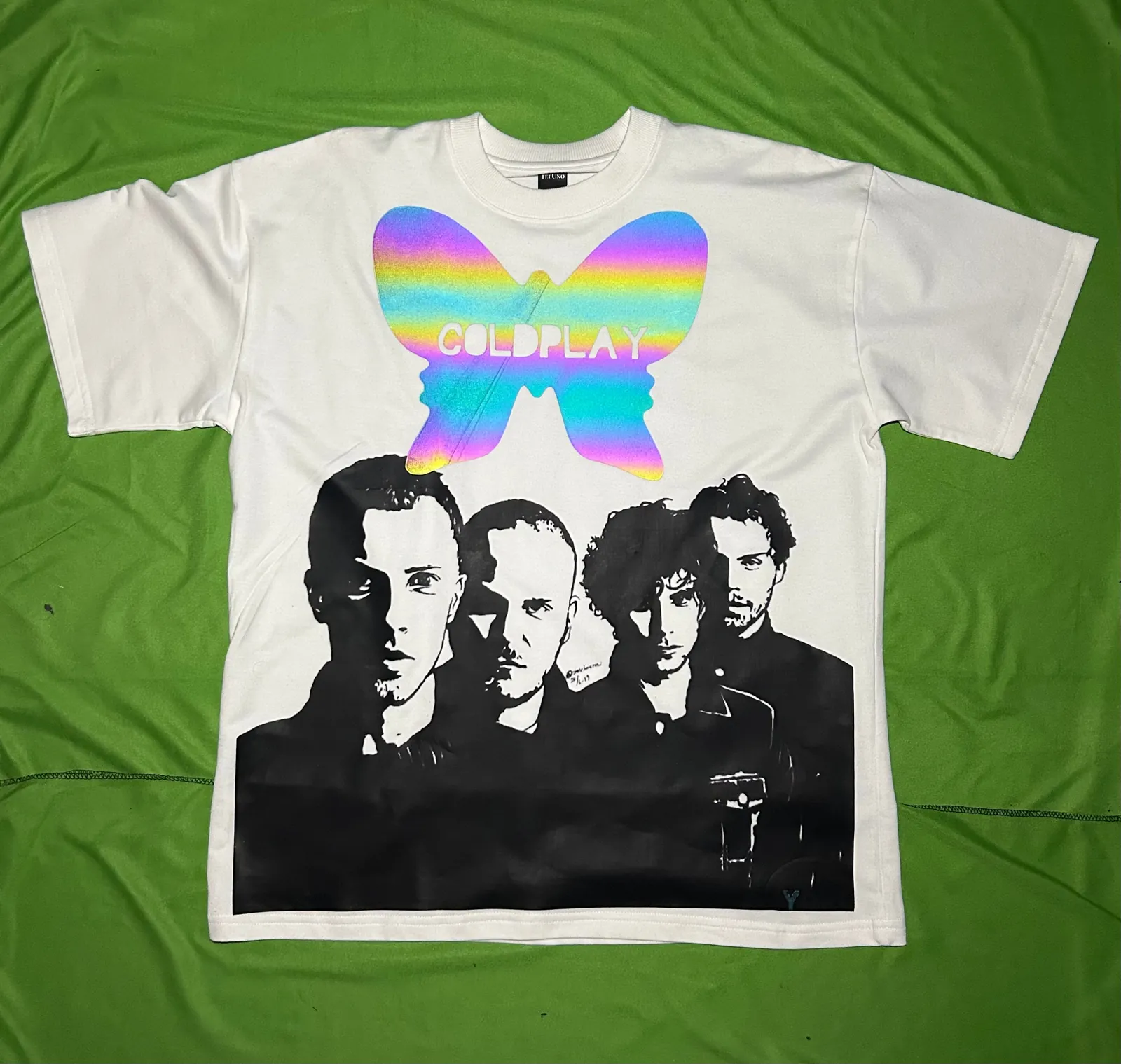 ['Coldplay Reflective Oversized T-Shirt butterfly reflective rainbow by YORD (T-Shirts)']