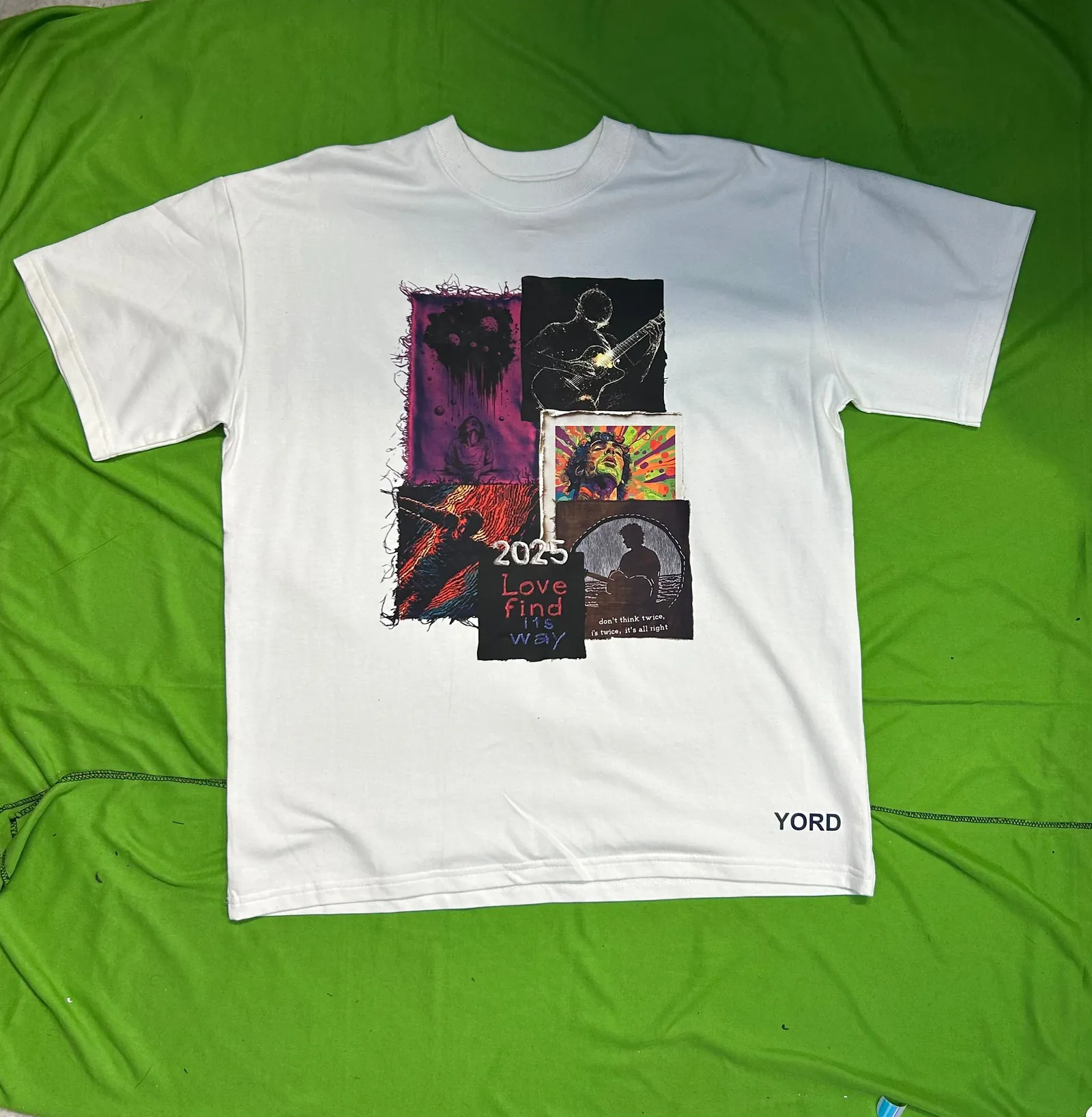['Coldplay Glow In Dark Oversized T-Shirt Collage front pattern - 240 GSM by YORD (T-Shirts)']