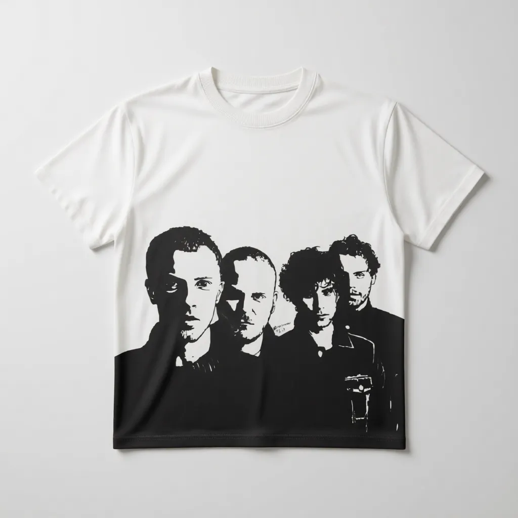 Coldplay Premium Oversize French Terry Cotton White T-Shirt –(240 GSM) - alternate view