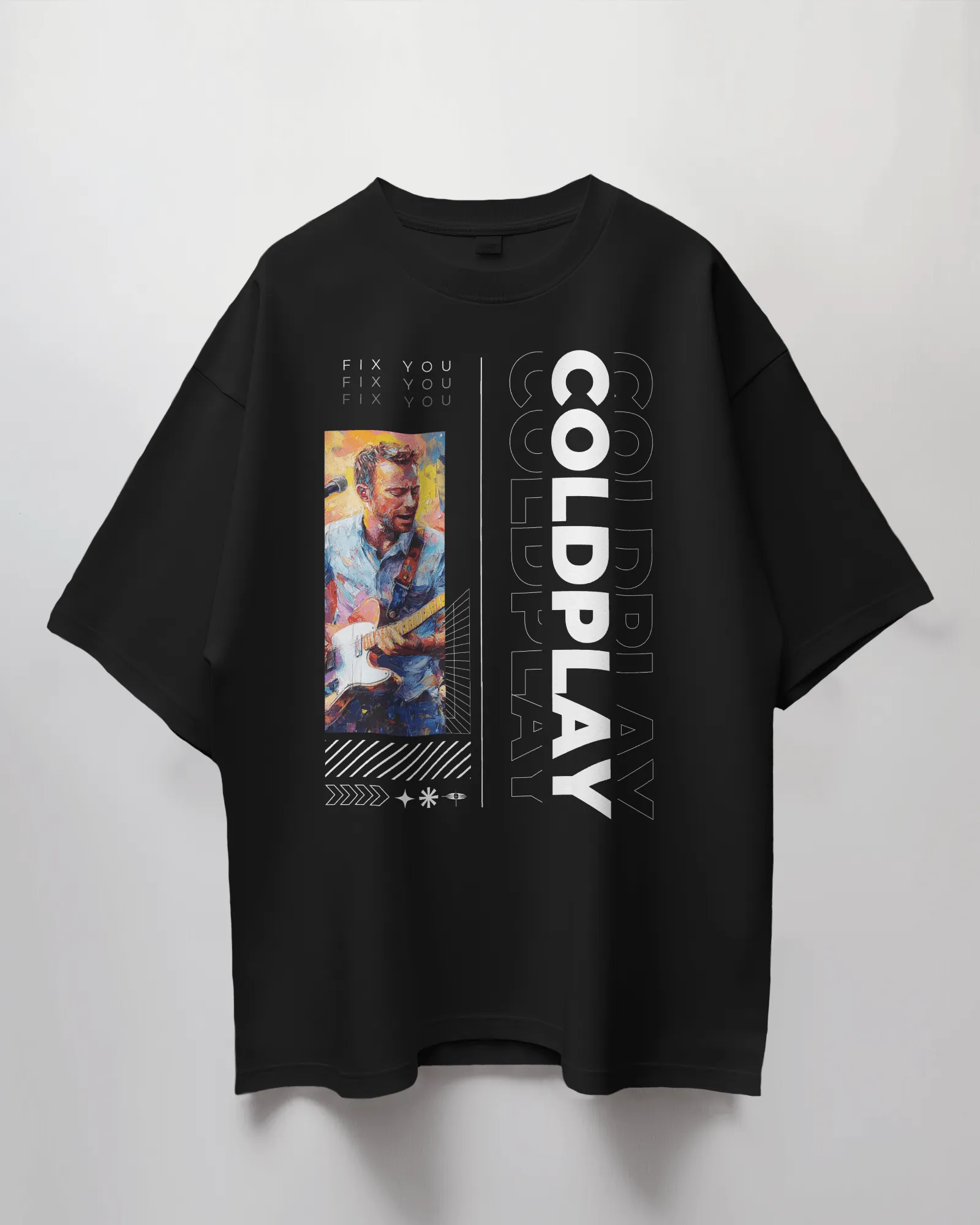 ['Coldplay Premium Oversized French Terry Cotton T-Shirt – "Fix You" Concert Edition (240 GSM) by YORD (T-Shirts) - photo 1 of 9', 'Coldplay Premium Oversized French Terry Cotton T-Shirt – "Fix You" Concert Edition (240 GSM) by YORD (T-Shirts) - photo 2 of 9', 'Coldplay Premium Oversized French Terry Cotton T-Shirt – "Fix You" Concert Edition (240 GSM) by YORD (T-Shirts) - photo 3 of 9', 'Coldplay Premium Oversized French Terry Cotton T-Shirt – "Fix You" Concert Edition (240 GSM) by YORD (T-Shirts) - photo 