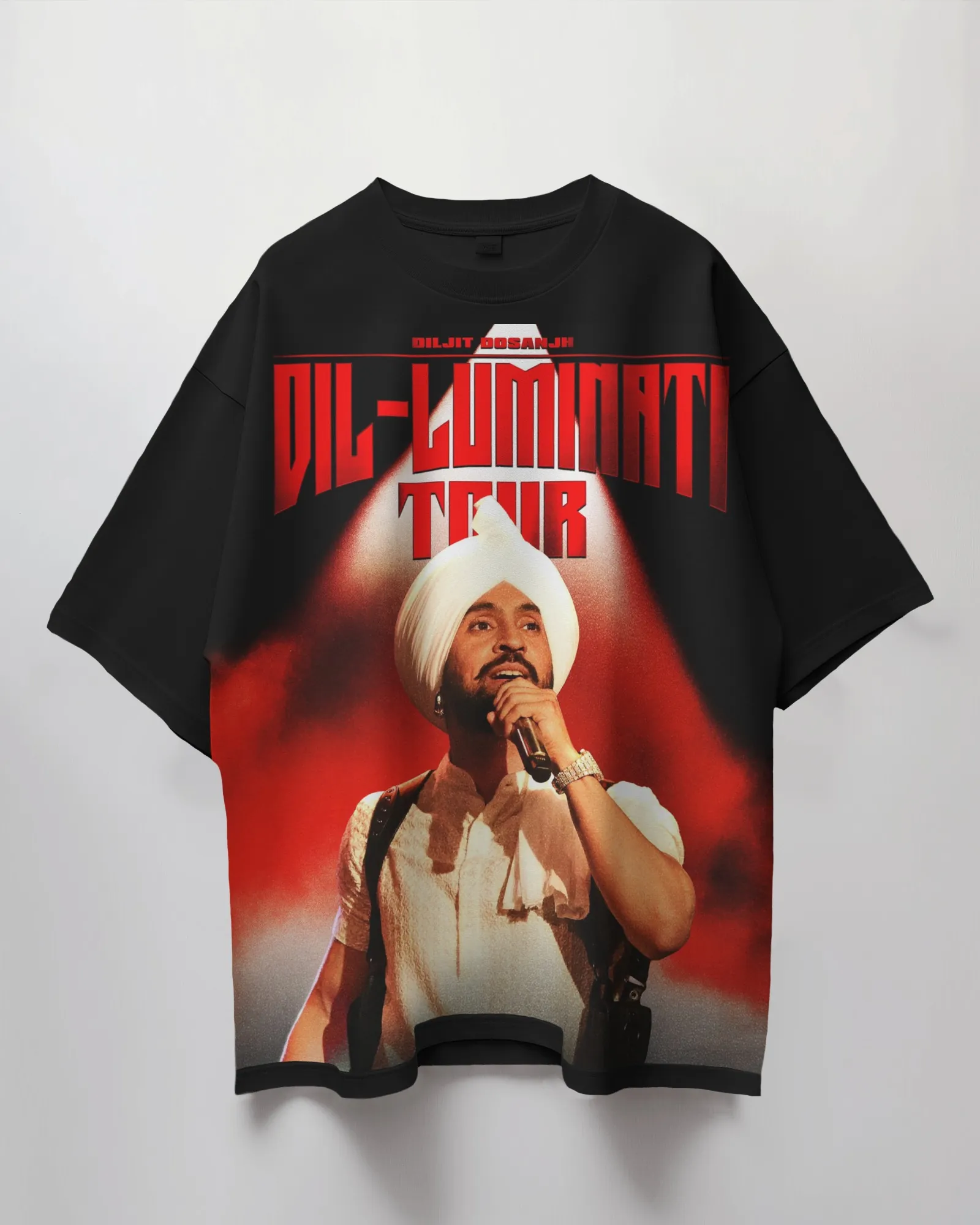 Dil-Luminati Tour Poster Oversized T-Shirt — worn shot 1