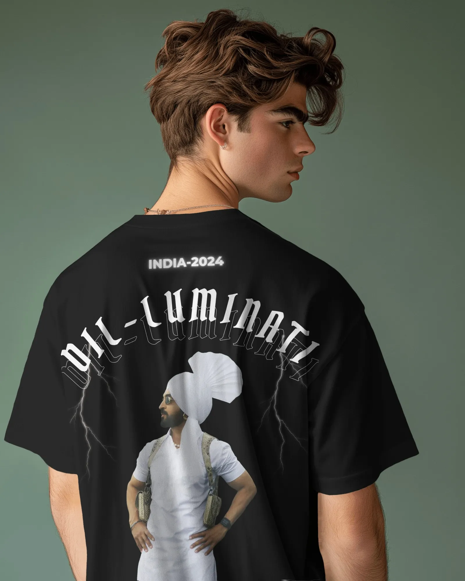 Diljit Dosanjh India 2024 Oversized T-Shirt — worn shot 3