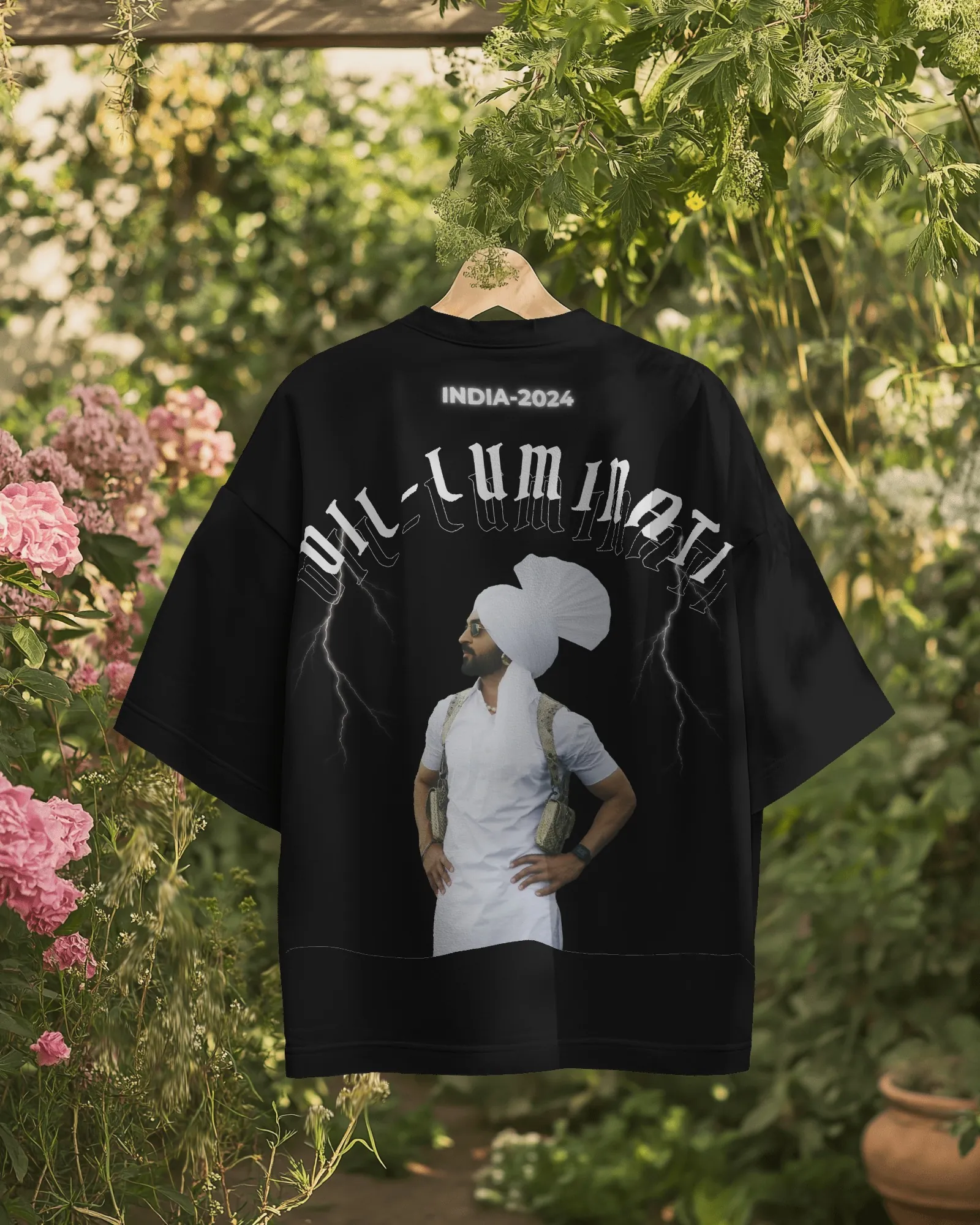 Diljit Dosanjh India 2024 Oversized T-Shirt — worn shot 4