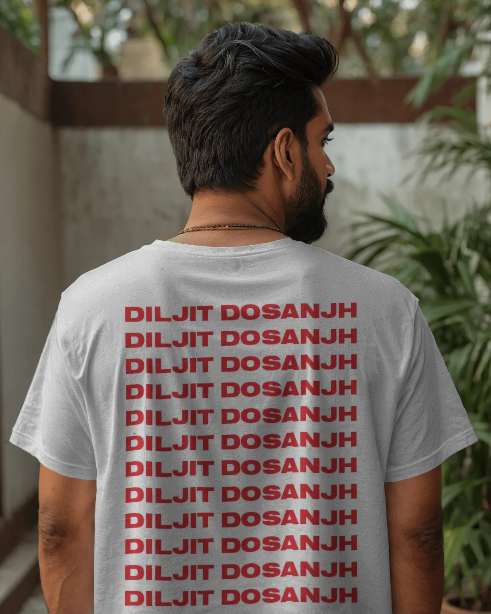 Diljit Dosanjh Repeated Type Back Print Oversized T-Shirt