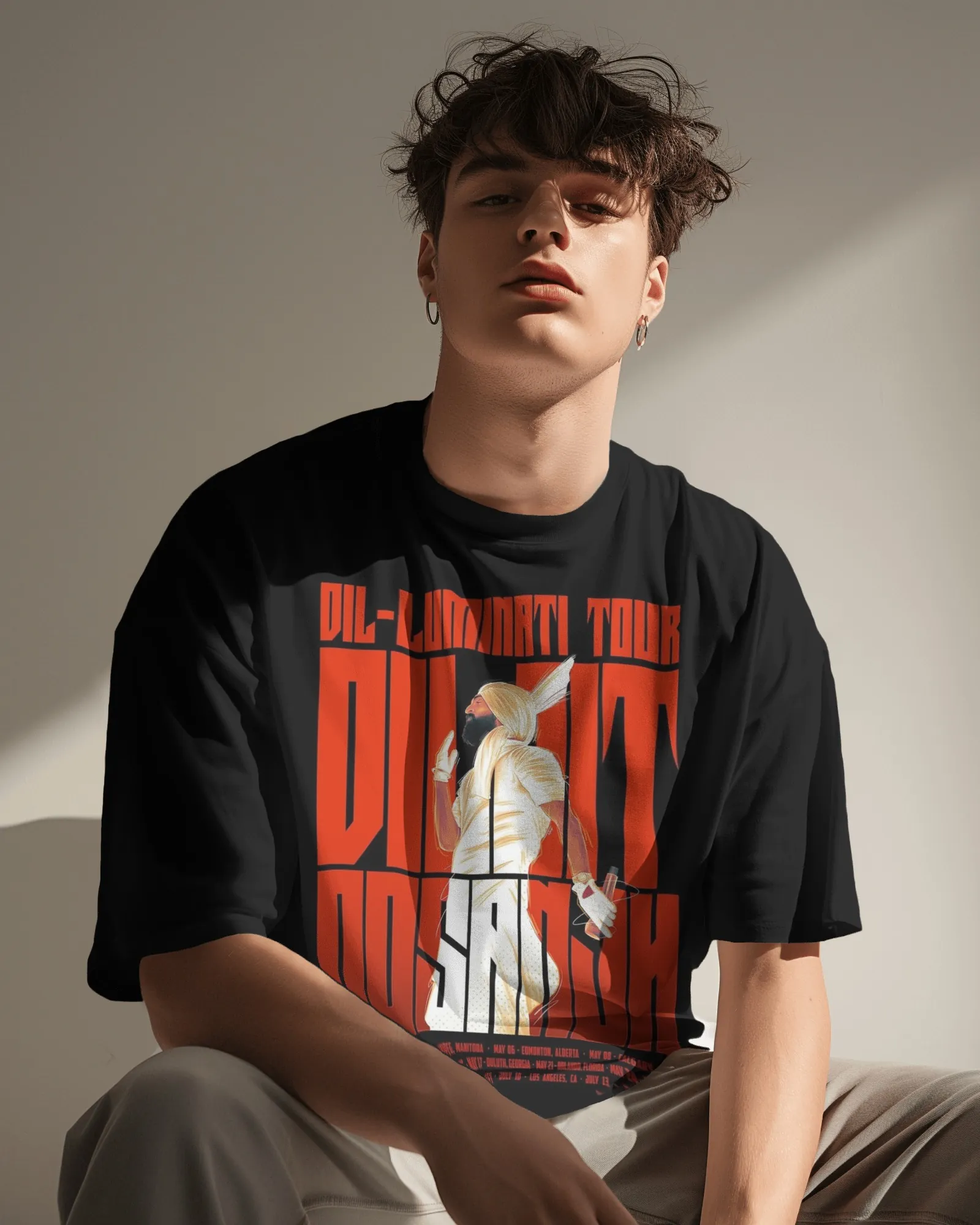 Dil-Luminati Fan Art Oversized T-Shirt — worn shot 4