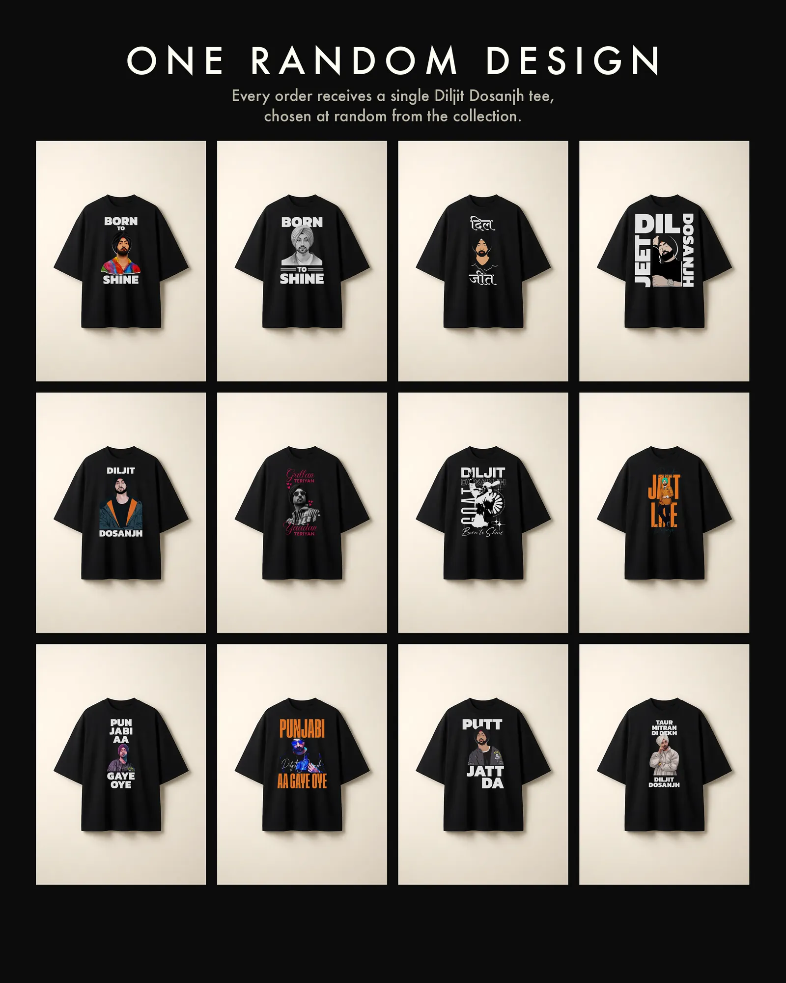 Twelve Diljit Dosanjh designs the Mystery tee is drawn from
