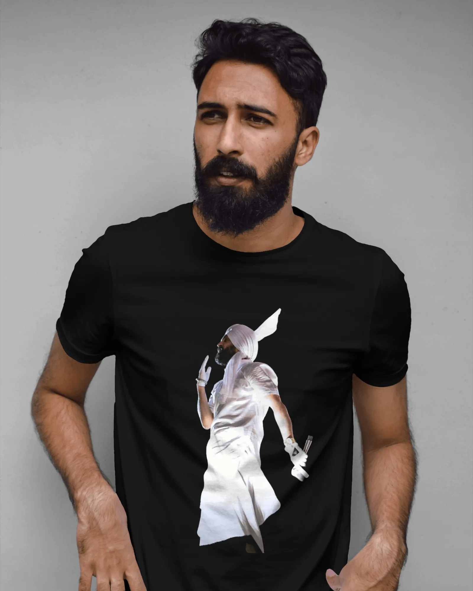 Dil-Luminati Wings Figure Oversized T-Shirt — worn shot 4