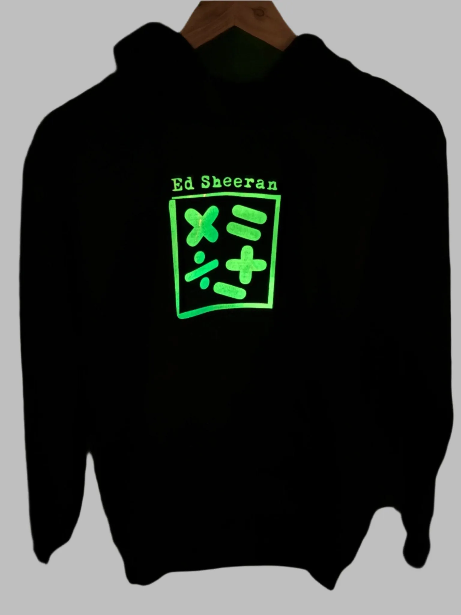 Ed Sheeran Limited Edition Holographic Mathematics Design Glow-in-Dark Premium Hoodie