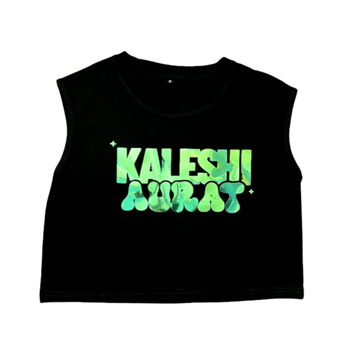 ['Kaleshi Aurat - Sleeveless Crop Top for Women with Reflective Print by YORD (T-Shirts)']