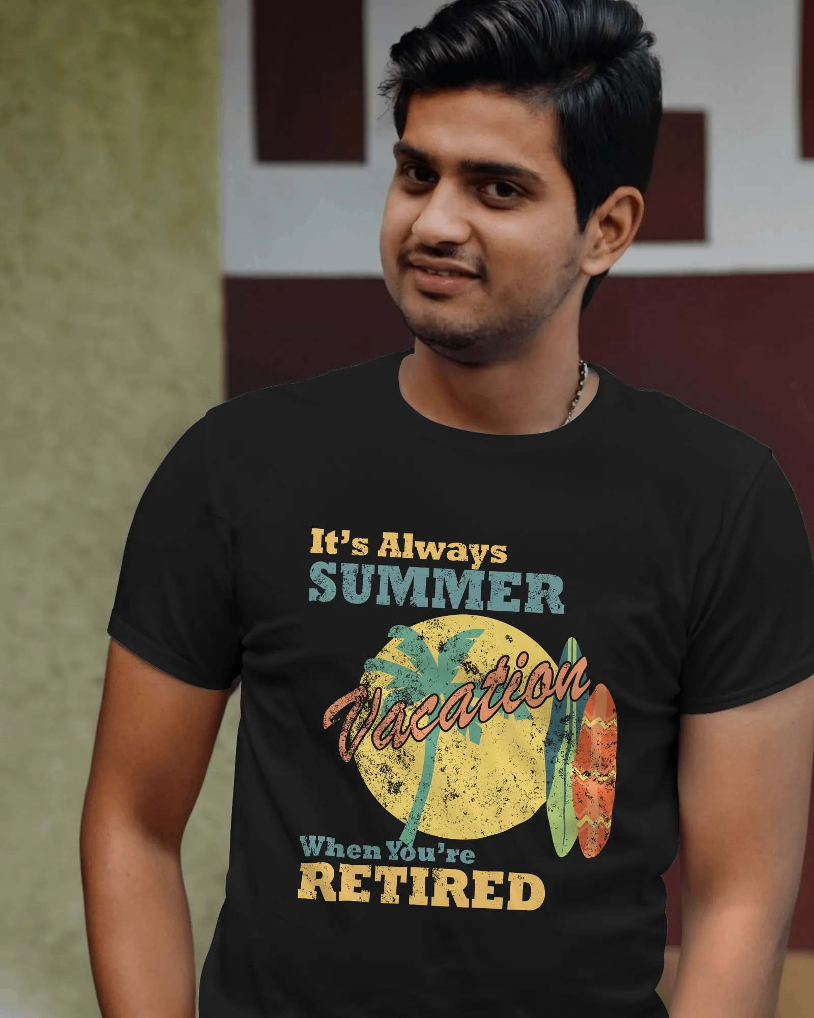 ["Premium 'Always Summer' Retirement Graphic T-Shirt by YORD (T-Shirts) - photo 1 of 5", "Premium 'Always Summer' Retirement Graphic T-Shirt by YORD (T-Shirts) - photo 2 of 5", "Premium 'Always Summer' Retirement Graphic T-Shirt by YORD (T-Shirts) - photo 3 of 5", "Premium 'Always Summer' Retirement Graphic T-Shirt by YORD (T-Shirts) - photo 4 of 5", "Premium 'Always Summer' Retirement Graphic T-Shirt by YORD (T-Shirts) - photo 5 of 5"]