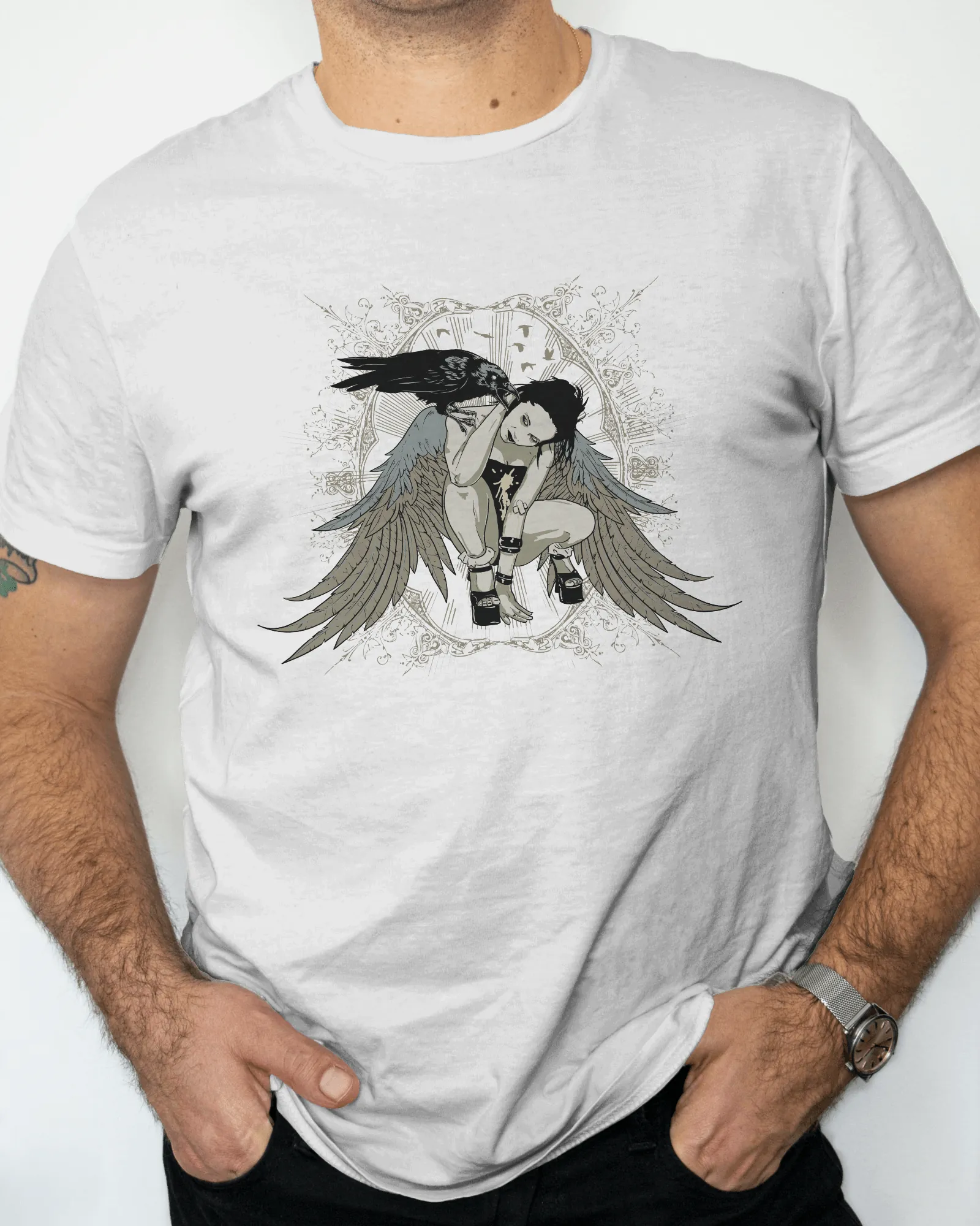 ['Premium Angel Wings Gothic Raven T-Shirt | Limited Edition by YORD (T-Shirts) - photo 1 of 7', 'Premium Angel Wings Gothic Raven T-Shirt | Limited Edition by YORD (T-Shirts) - photo 2 of 7', 'Premium Angel Wings Gothic Raven T-Shirt | Limited Edition by YORD (T-Shirts) - photo 3 of 7', 'Premium Angel Wings Gothic Raven T-Shirt | Limited Edition by YORD (T-Shirts) - photo 4 of 7', 'Premium Angel Wings Gothic Raven T-Shirt | Limited Edition by YORD (T-Shirts) - photo 5 of 7', 'Premium Angel Wings Gothic Rav