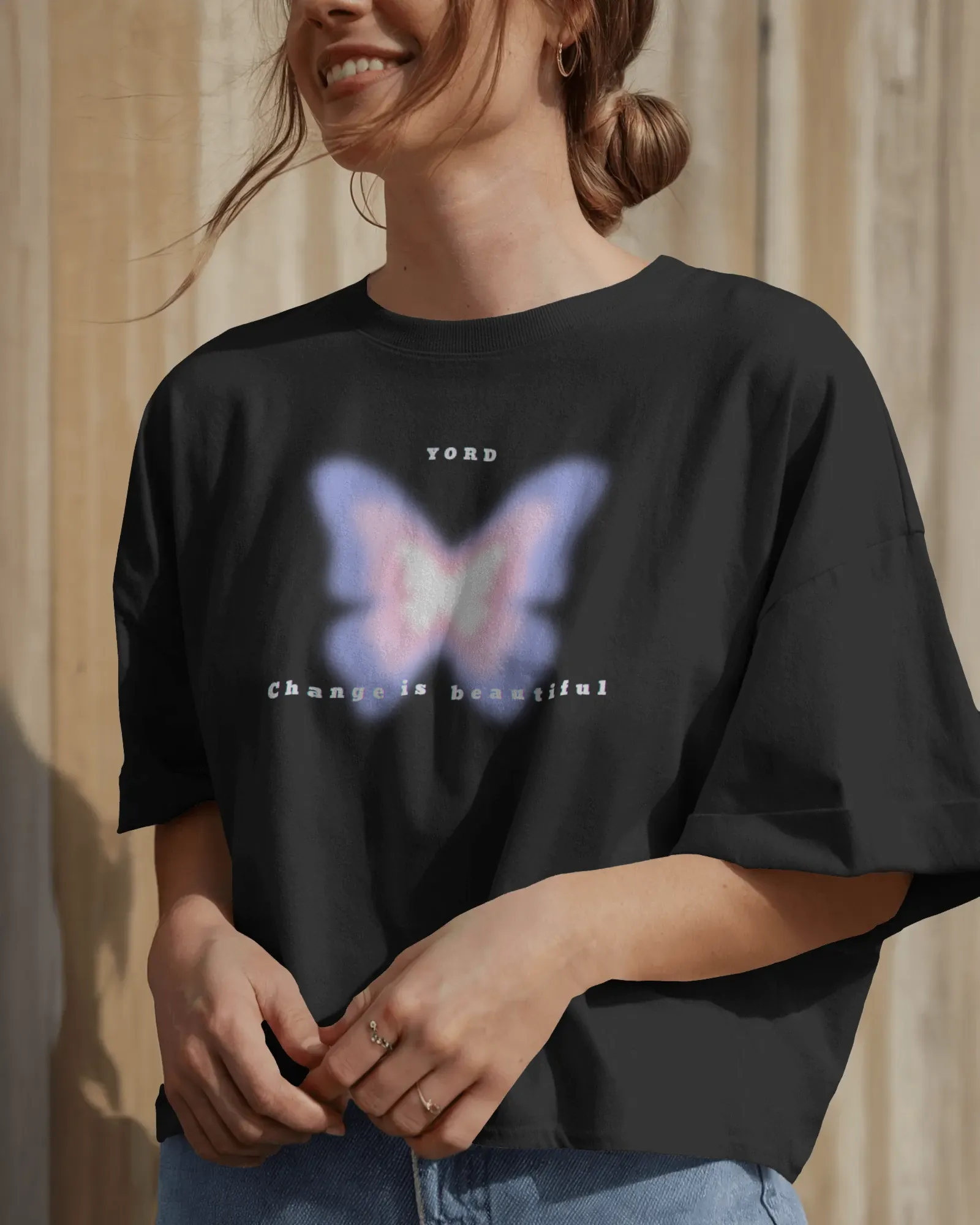 ["Premium Butterfly 'Change is Beautiful' Oversized T-shirt by YORD (T-Shirts) - photo 1 of 12", "Premium Butterfly 'Change is Beautiful' Oversized T-shirt by YORD (T-Shirts) - photo 2 of 12", "Premium Butterfly 'Change is Beautiful' Oversized T-shirt by YORD (T-Shirts) - photo 3 of 12", "Premium Butterfly 'Change is Beautiful' Oversized T-shirt by YORD (T-Shirts) - photo 4 of 12", "Premium Butterfly 'Change is Beautiful' Oversized T-shirt by YORD (T-Shirts) - photo 5 of 12", "Premium Butterfly 'Change is B