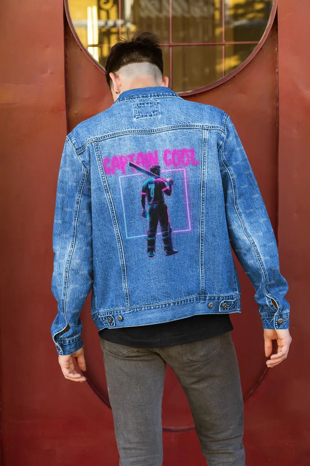 Premium Captain Cool IPL Edition Custom Denim Jacket
