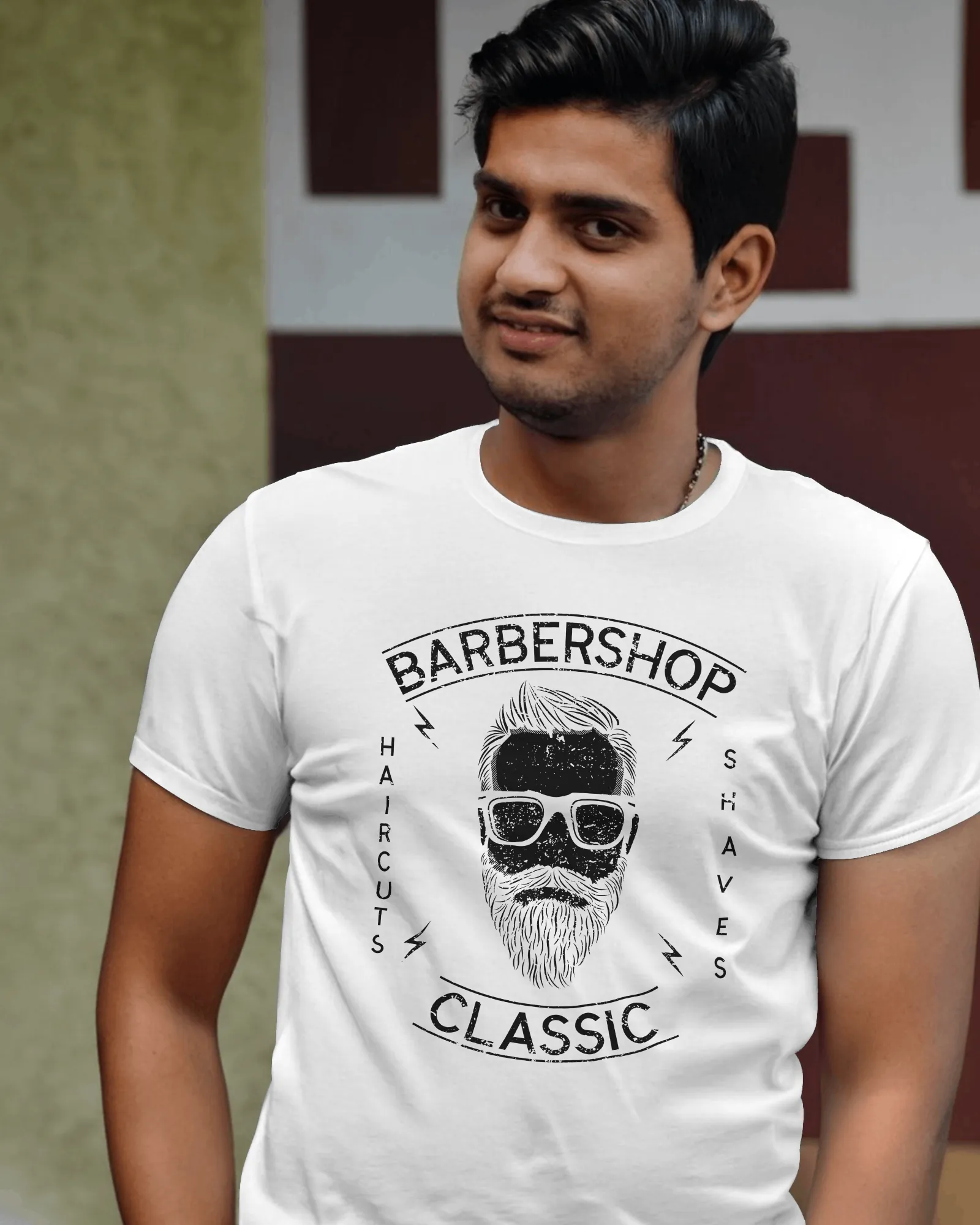 ['Premium Classic Barbershop White Cotton T-shirt by YORD (T-Shirts) - photo 1 of 7', 'Premium Classic Barbershop White Cotton T-shirt by YORD (T-Shirts) - photo 2 of 7', 'Premium Classic Barbershop White Cotton T-shirt by YORD (T-Shirts) - photo 3 of 7', 'Premium Classic Barbershop White Cotton T-shirt by YORD (T-Shirts) - photo 4 of 7', 'Premium Classic Barbershop White Cotton T-shirt by YORD (T-Shirts) - photo 5 of 7', 'Premium Classic Barbershop White Cotton T-shirt by YORD (T-Shirts) - photo 6 of 7', '