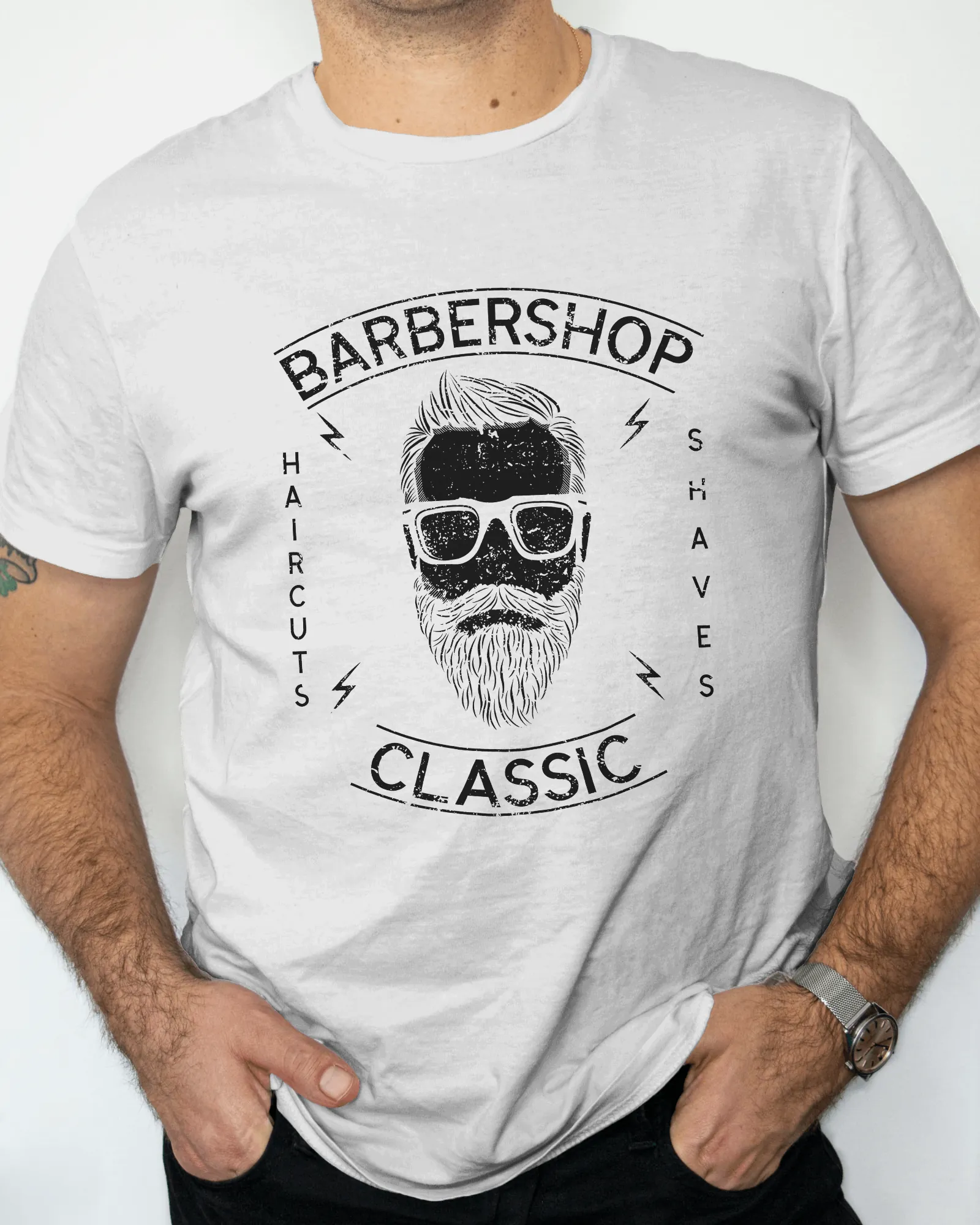 ['Premium Classic Barbershop White Cotton T-shirt by YORD (T-Shirts) - photo 1 of 7', 'Premium Classic Barbershop White Cotton T-shirt by YORD (T-Shirts) - photo 2 of 7', 'Premium Classic Barbershop White Cotton T-shirt by YORD (T-Shirts) - photo 3 of 7', 'Premium Classic Barbershop White Cotton T-shirt by YORD (T-Shirts) - photo 4 of 7', 'Premium Classic Barbershop White Cotton T-shirt by YORD (T-Shirts) - photo 5 of 7', 'Premium Classic Barbershop White Cotton T-shirt by YORD (T-Shirts) - photo 6 of 7', '