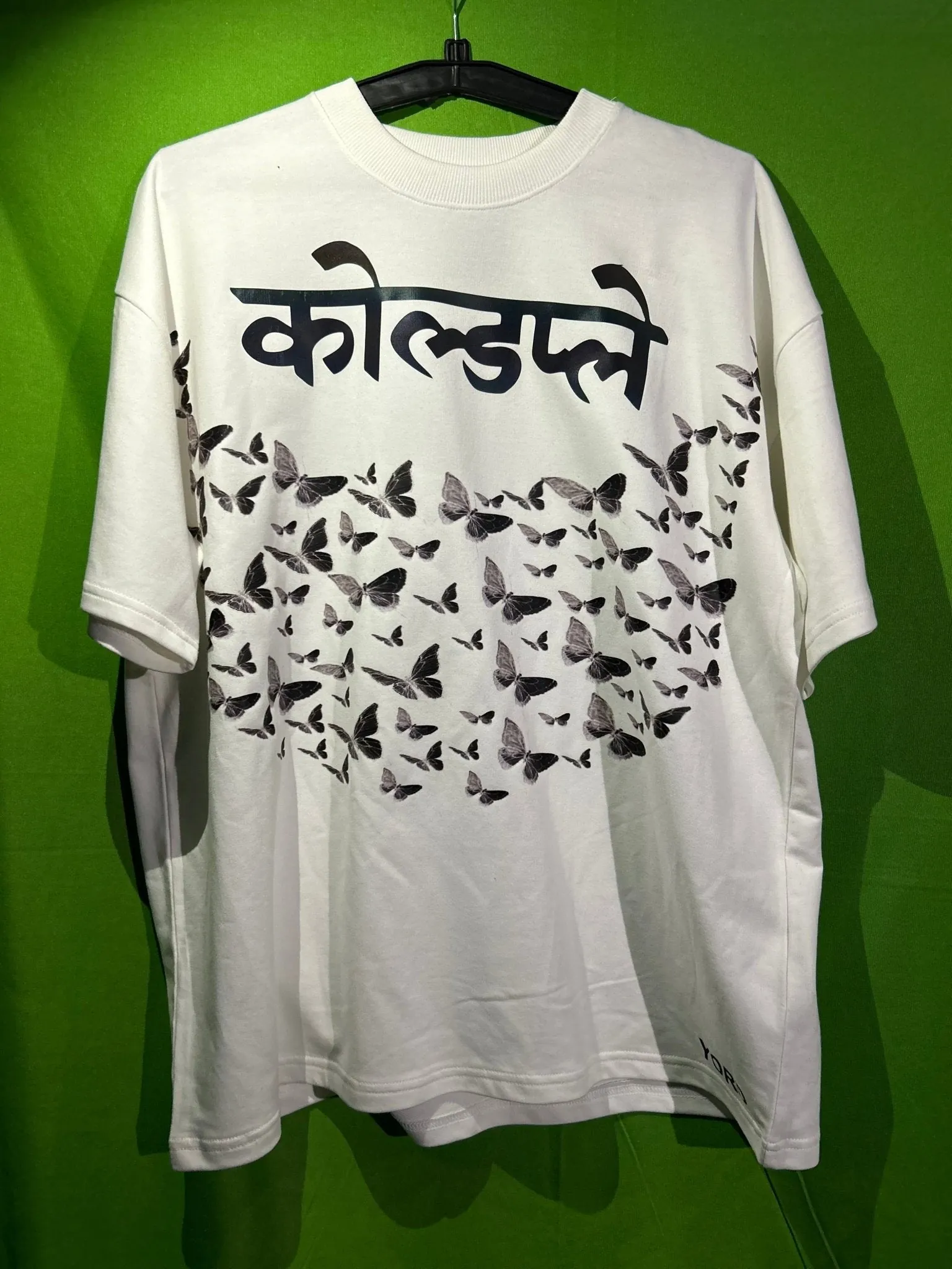 ['Premium Coldplay Devanagari Butterfly Oversized Long Sleeve T-Shirt - Luxury Concert Collection by YORD (T-Shirts)']