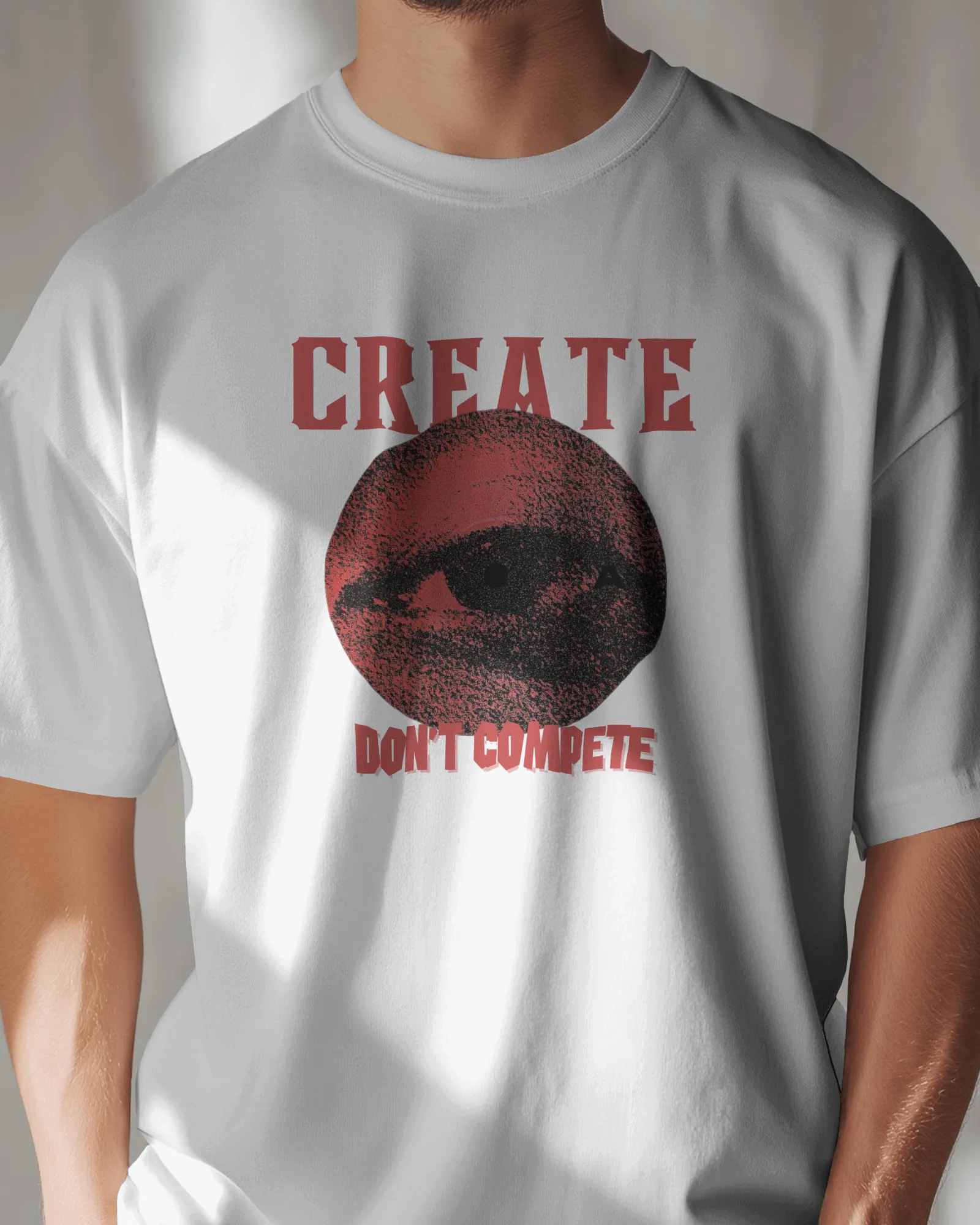 ["Premium 'CREATE DON'T COMPETE' Artistic Eye Regular T-shirt by YORD (T-Shirts) - photo 1 of 7", "Premium 'CREATE DON'T COMPETE' Artistic Eye Regular T-shirt by YORD (T-Shirts) - photo 2 of 7", "Premium 'CREATE DON'T COMPETE' Artistic Eye Regular T-shirt by YORD (T-Shirts) - photo 3 of 7", "Premium 'CREATE DON'T COMPETE' Artistic Eye Regular T-shirt by YORD (T-Shirts) - photo 4 of 7", "Premium 'CREATE DON'T COMPETE' Artistic Eye Regular T-shirt by YORD (T-Shirts) - photo 5 of 7", "Premium 'CREATE DON'T COM