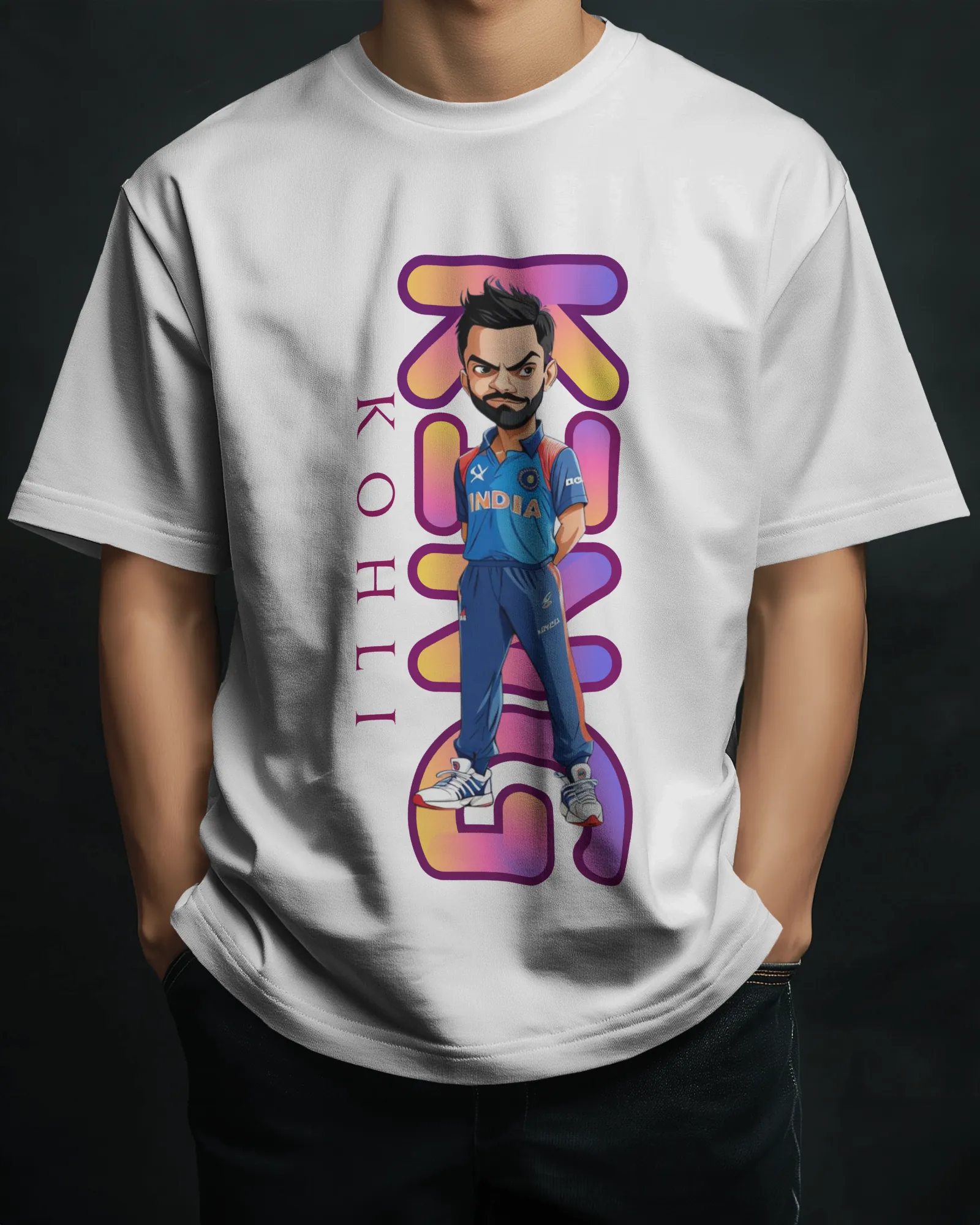['Premium Virat Kohli Cricket Champion Oversized T-shirt - Team India Edition by YORD (T-Shirts) - photo 1 of 8', 'Premium Virat Kohli Cricket Champion Oversized T-shirt - Team India Edition by YORD (T-Shirts) - photo 2 of 8', 'Premium Virat Kohli Cricket Champion Oversized T-shirt - Team India Edition by YORD (T-Shirts) - photo 3 of 8', 'Premium Virat Kohli Cricket Champion Oversized T-shirt - Team India Edition by YORD (T-Shirts) - photo 4 of 8', 'Premium Virat Kohli Cricket Champion Oversized T-shirt - T