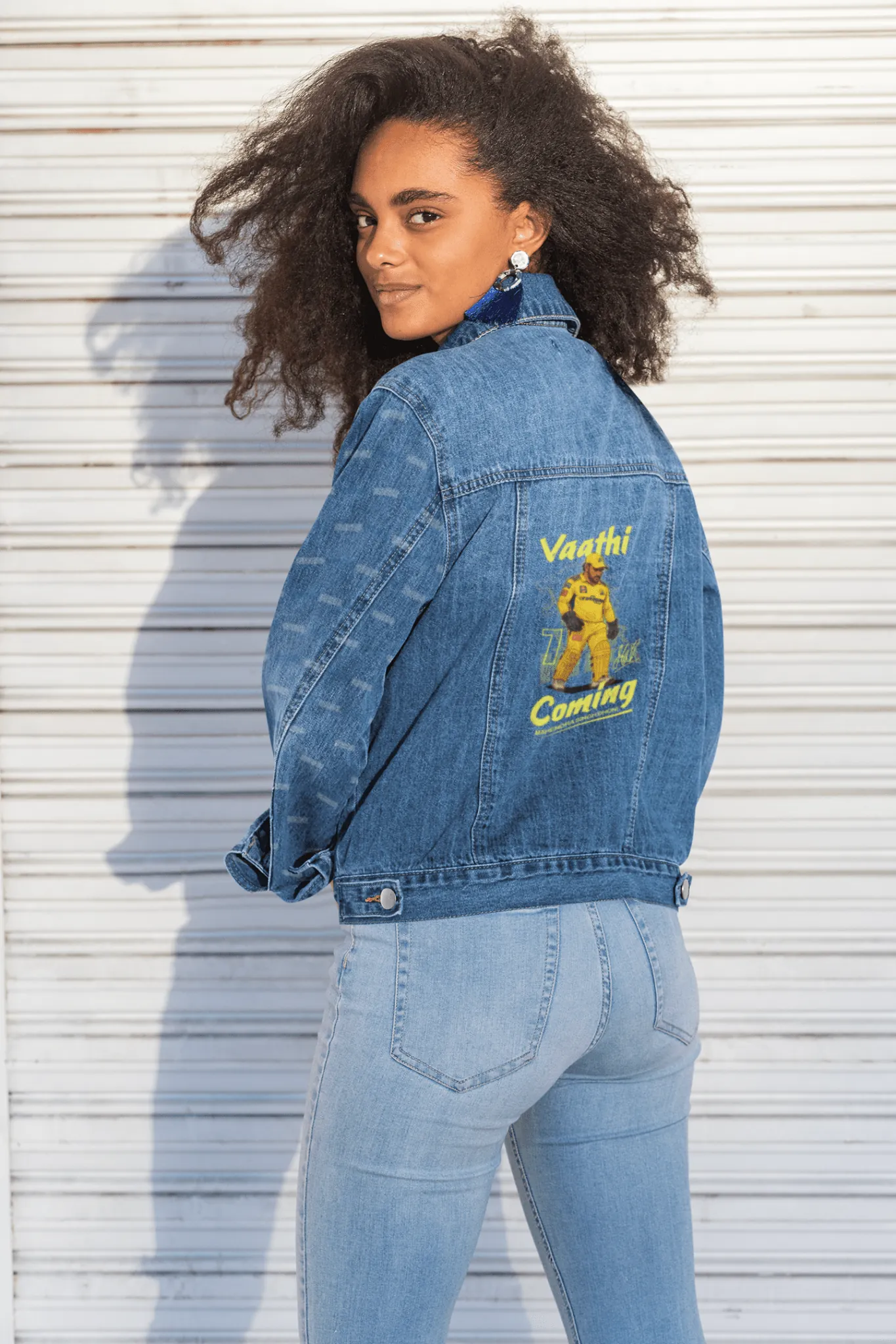 ['Premium CSK M S Dhoni Tribute Denim Jacket - Limited Edition by YORD (Denim) - photo 1 of 8', 'Premium CSK M S Dhoni Tribute Denim Jacket - Limited Edition by YORD (Denim) - photo 2 of 8', 'Premium CSK M S Dhoni Tribute Denim Jacket - Limited Edition by YORD (Denim) - photo 3 of 8', 'Premium CSK M S Dhoni Tribute Denim Jacket - Limited Edition by YORD (Denim) - photo 4 of 8', 'Premium CSK M S Dhoni Tribute Denim Jacket - Limited Edition by YORD (Denim) - photo 5 of 8', 'Premium CSK M S Dhoni Tribute Denim
