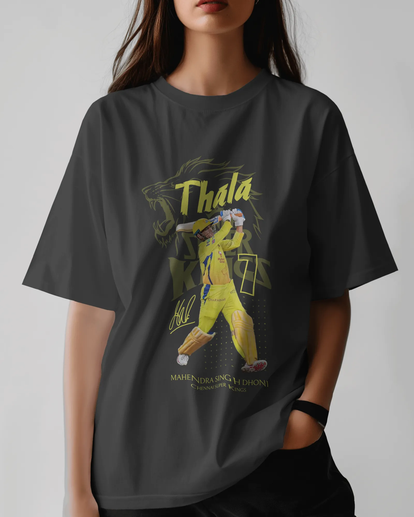 ['Premium CSK Thala MS Dhoni Oversize Cricket T-shirt - Limited Edition by YORD (T-Shirts) - photo 1 of 6', 'Premium CSK Thala MS Dhoni Oversize Cricket T-shirt - Limited Edition by YORD (T-Shirts) - photo 2 of 6', 'Premium CSK Thala MS Dhoni Oversize Cricket T-shirt - Limited Edition by YORD (T-Shirts) - photo 3 of 6', 'Premium CSK Thala MS Dhoni Oversize Cricket T-shirt - Limited Edition by YORD (T-Shirts) - photo 4 of 6', 'Premium CSK Thala MS Dhoni Oversize Cricket T-shirt - Limited Edition by YORD (T-S