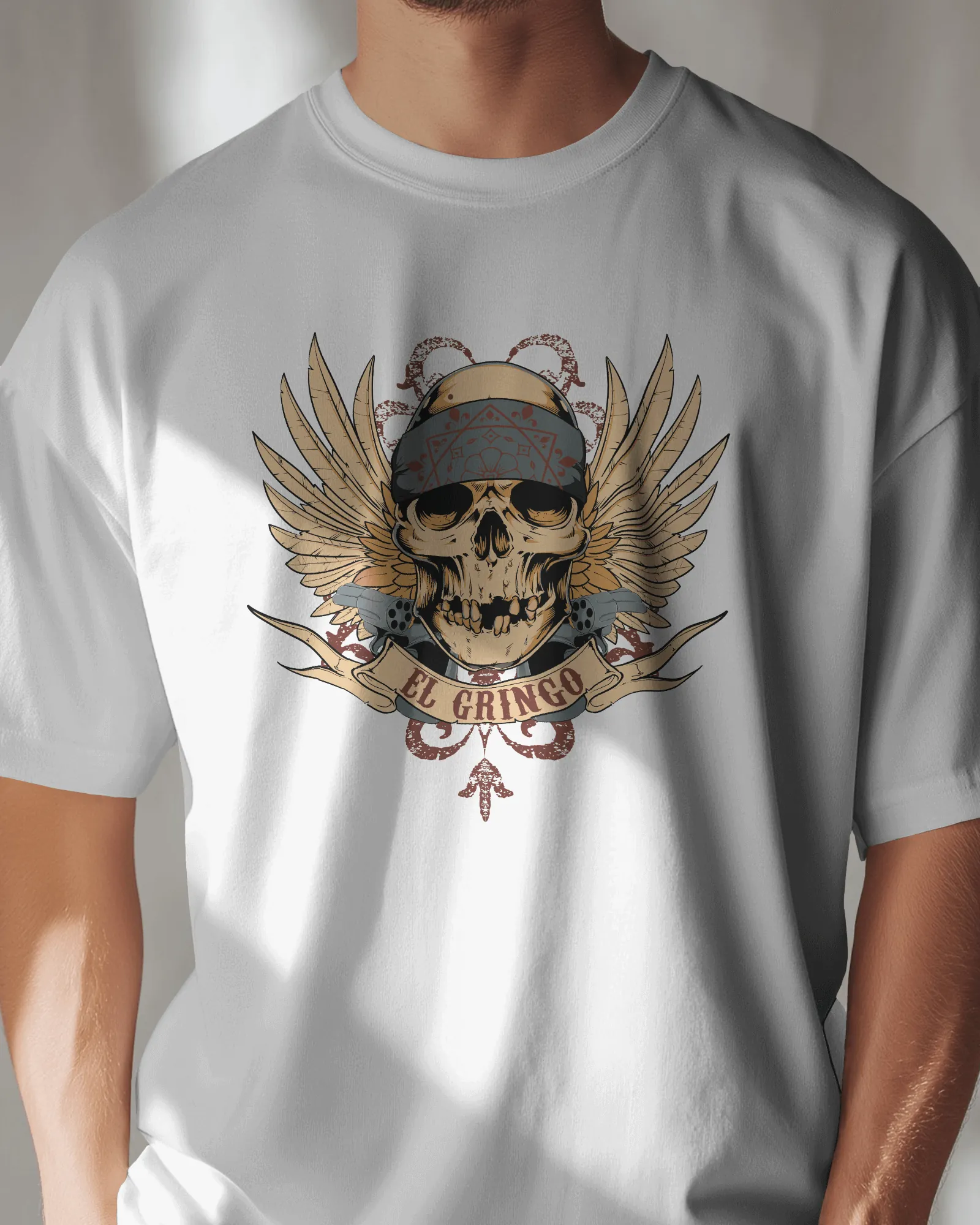['Premium El Gringo Skull Wings Regular T-shirt by YORD (T-Shirts) - photo 1 of 7', 'Premium El Gringo Skull Wings Regular T-shirt by YORD (T-Shirts) - photo 2 of 7', 'Premium El Gringo Skull Wings Regular T-shirt by YORD (T-Shirts) - photo 3 of 7', 'Premium El Gringo Skull Wings Regular T-shirt by YORD (T-Shirts) - photo 4 of 7', 'Premium El Gringo Skull Wings Regular T-shirt by YORD (T-Shirts) - photo 5 of 7', 'Premium El Gringo Skull Wings Regular T-shirt by YORD (T-Shirts) - photo 6 of 7', 'Premium El G