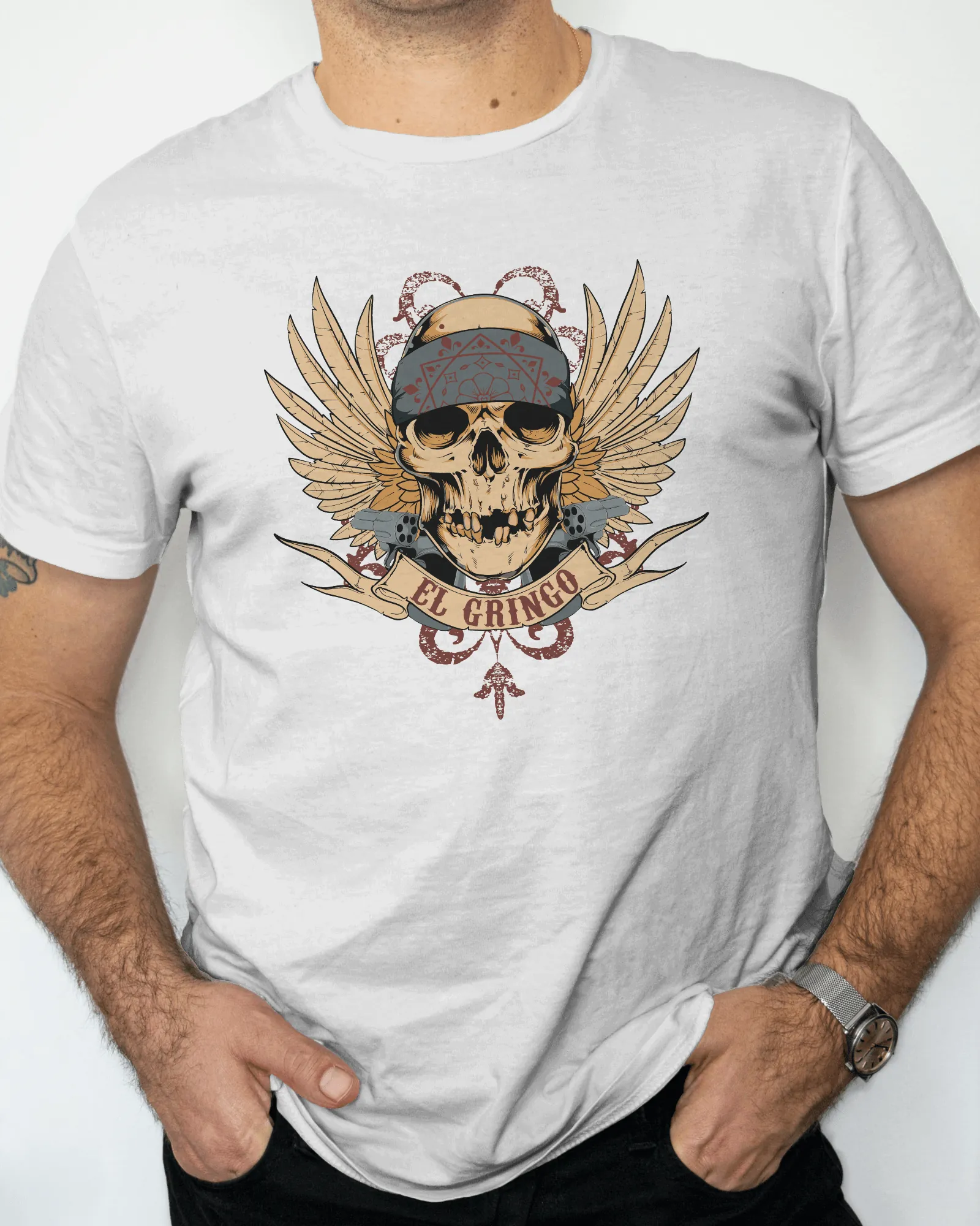 ['Premium El Gringo Skull Wings Regular T-shirt by YORD (T-Shirts) - photo 1 of 7', 'Premium El Gringo Skull Wings Regular T-shirt by YORD (T-Shirts) - photo 2 of 7', 'Premium El Gringo Skull Wings Regular T-shirt by YORD (T-Shirts) - photo 3 of 7', 'Premium El Gringo Skull Wings Regular T-shirt by YORD (T-Shirts) - photo 4 of 7', 'Premium El Gringo Skull Wings Regular T-shirt by YORD (T-Shirts) - photo 5 of 7', 'Premium El Gringo Skull Wings Regular T-shirt by YORD (T-Shirts) - photo 6 of 7', 'Premium El G
