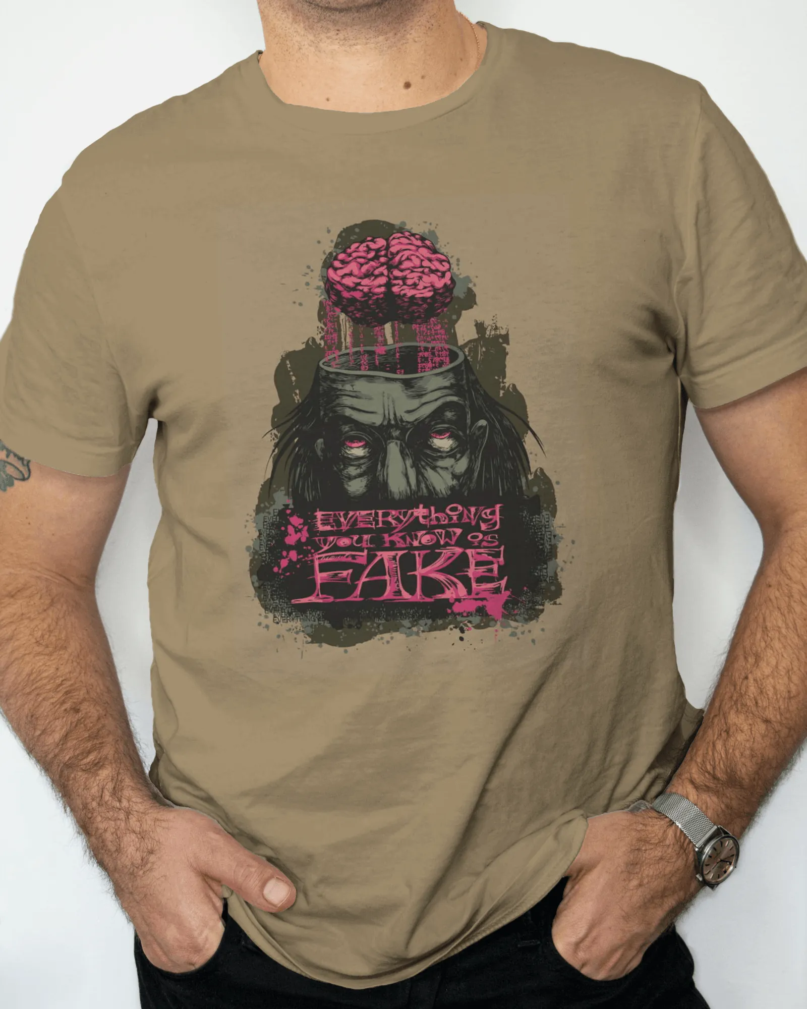 ["Premium 'Everything You Know Is Fake' Graphic T-shirt by YORD (T-Shirts) - photo 1 of 6", "Premium 'Everything You Know Is Fake' Graphic T-shirt by YORD (T-Shirts) - photo 2 of 6", "Premium 'Everything You Know Is Fake' Graphic T-shirt by YORD (T-Shirts) - photo 3 of 6", "Premium 'Everything You Know Is Fake' Graphic T-shirt by YORD (T-Shirts) - photo 4 of 6", "Premium 'Everything You Know Is Fake' Graphic T-shirt by YORD (T-Shirts) - photo 5 of 6", "Premium 'Everything You Know Is Fake' Graphic T-shirt b