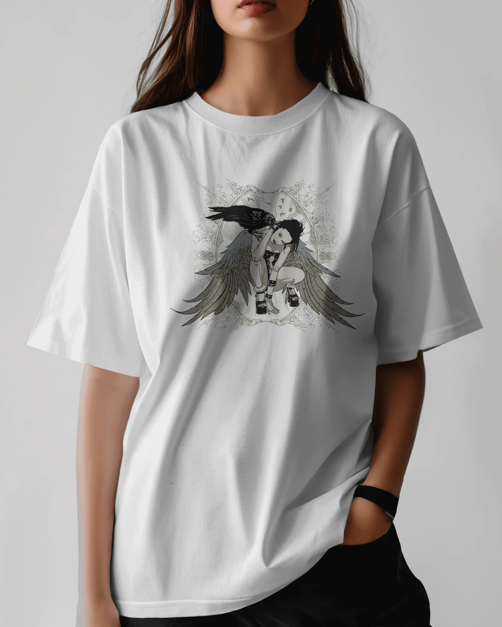 ['Premium Gothic Angel Wing Raven Oversized T-shirt by YORD (T-Shirts) - photo 1 of 10', 'Premium Gothic Angel Wing Raven Oversized T-shirt by YORD (T-Shirts) - photo 2 of 10', 'Premium Gothic Angel Wing Raven Oversized T-shirt by YORD (T-Shirts) - photo 3 of 10', 'Premium Gothic Angel Wing Raven Oversized T-shirt by YORD (T-Shirts) - photo 4 of 10', 'Premium Gothic Angel Wing Raven Oversized T-shirt by YORD (T-Shirts) - photo 5 of 10', 'Premium Gothic Angel Wing Raven Oversized T-shirt by YORD (T-Shirts) -