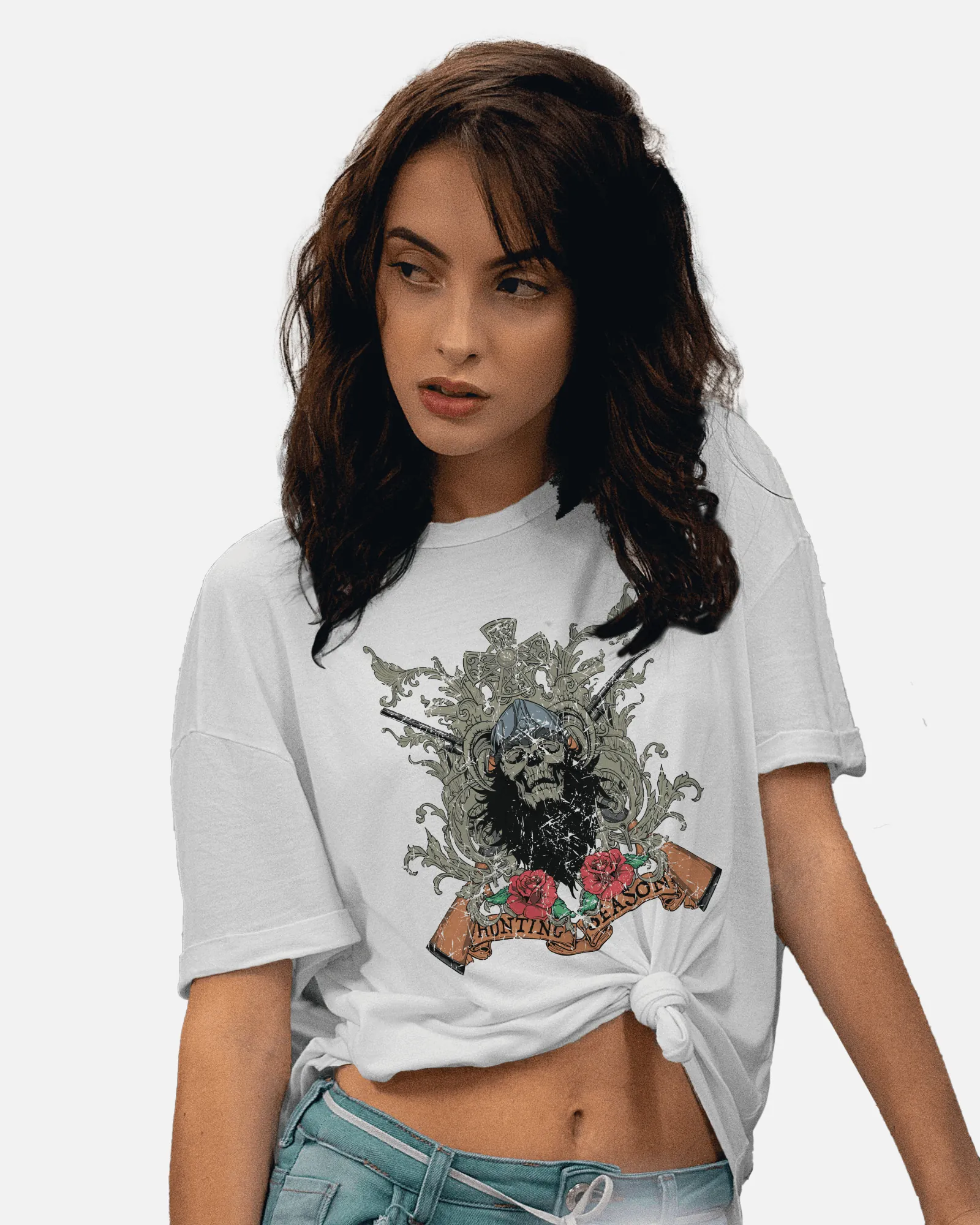 ['Premium Gothic Skull Rose Hunting Season White T-shirt by YORD (T-Shirts) - photo 1 of 7', 'Premium Gothic Skull Rose Hunting Season White T-shirt by YORD (T-Shirts) - photo 2 of 7', 'Premium Gothic Skull Rose Hunting Season White T-shirt by YORD (T-Shirts) - photo 3 of 7', 'Premium Gothic Skull Rose Hunting Season White T-shirt by YORD (T-Shirts) - photo 4 of 7', 'Premium Gothic Skull Rose Hunting Season White T-shirt by YORD (T-Shirts) - photo 5 of 7', 'Premium Gothic Skull Rose Hunting Season White T-s