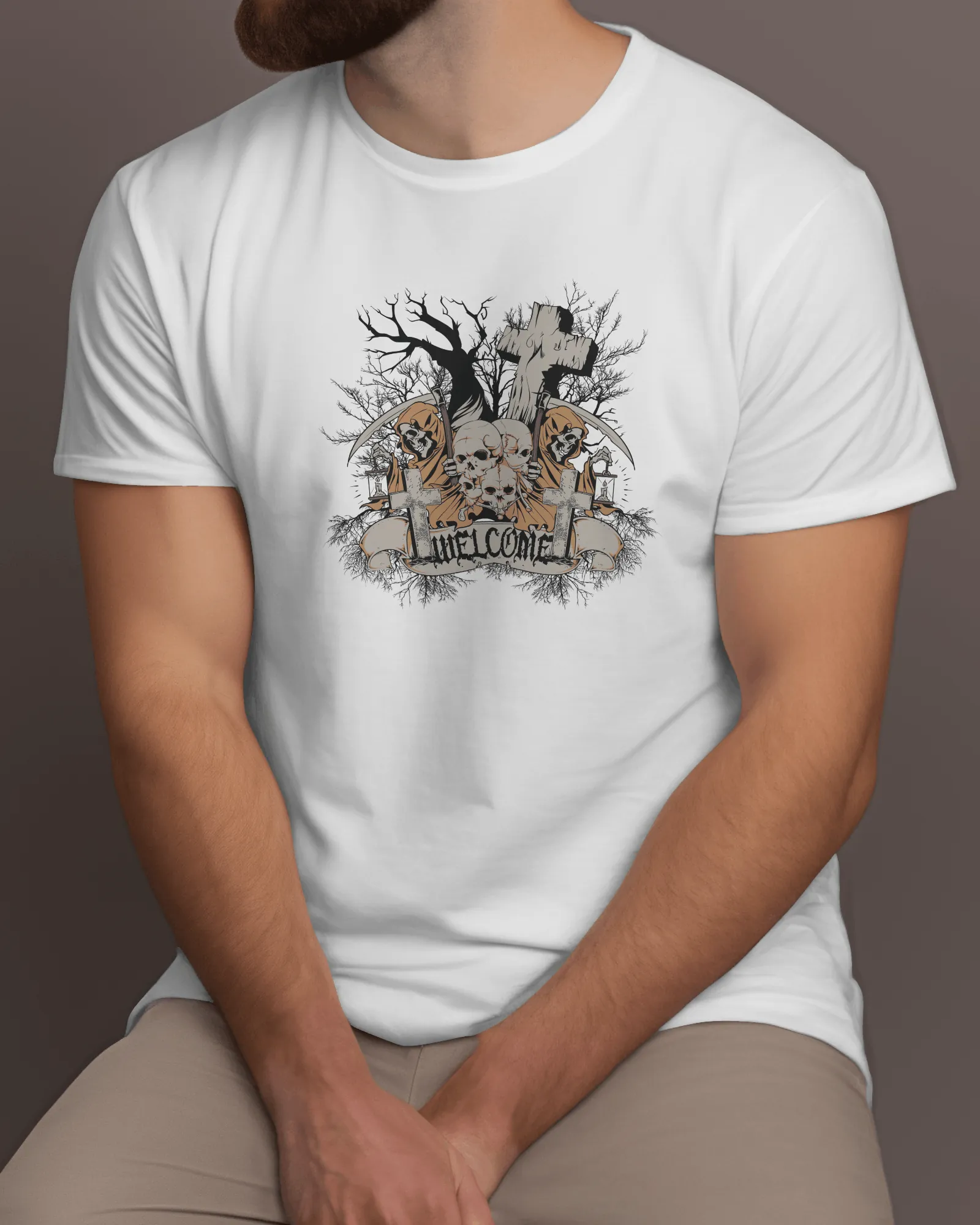 ["Premium Grim Reaper 'UNWELCOME' Gothic Print T-Shirt by YORD (T-Shirts) - photo 1 of 7", "Premium Grim Reaper 'UNWELCOME' Gothic Print T-Shirt by YORD (T-Shirts) - photo 2 of 7", "Premium Grim Reaper 'UNWELCOME' Gothic Print T-Shirt by YORD (T-Shirts) - photo 3 of 7", "Premium Grim Reaper 'UNWELCOME' Gothic Print T-Shirt by YORD (T-Shirts) - photo 4 of 7", "Premium Grim Reaper 'UNWELCOME' Gothic Print T-Shirt by YORD (T-Shirts) - photo 5 of 7", "Premium Grim Reaper 'UNWELCOME' Gothic Print T-Shirt by YORD