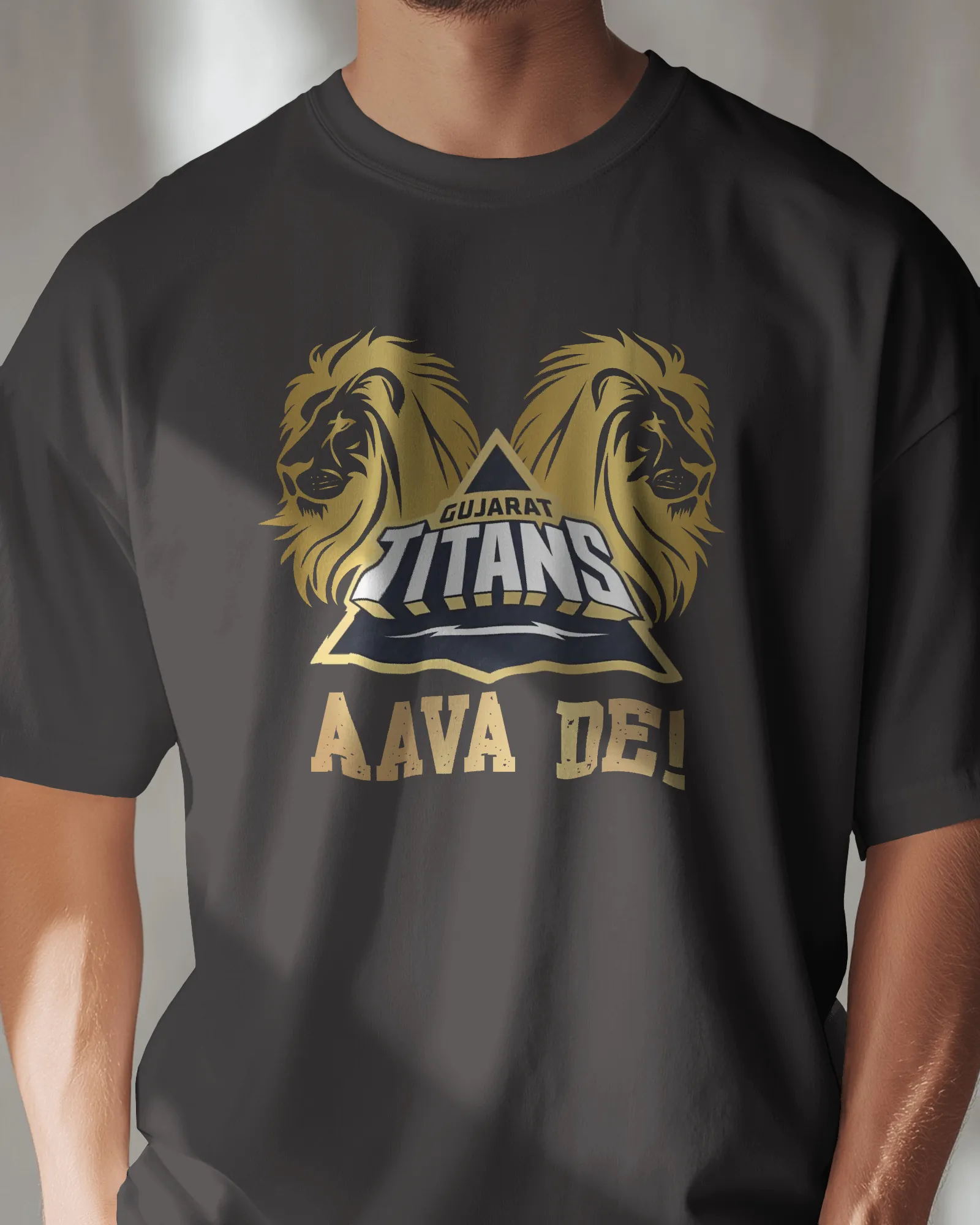 ["Premium Gujarat Titans IPL 'AAVA DE!' Fan Edition T-shirt by YORD (T-Shirts)"]