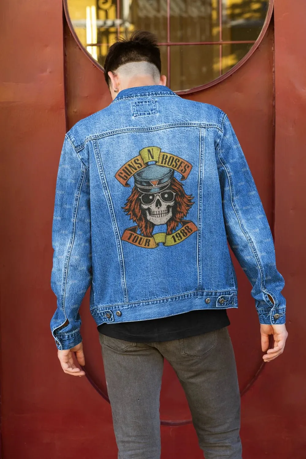 ["Premium Guns N' Roses 1988 Tour Vintage Denim Jacket by YORD (Denim) - photo 1 of 5", "Premium Guns N' Roses 1988 Tour Vintage Denim Jacket by YORD (Denim) - photo 2 of 5", "Premium Guns N' Roses 1988 Tour Vintage Denim Jacket by YORD (Denim) - photo 3 of 5", "Premium Guns N' Roses 1988 Tour Vintage Denim Jacket by YORD (Denim) - photo 4 of 5", "Premium Guns N' Roses 1988 Tour Vintage Denim Jacket by YORD (Denim) - photo 5 of 5"]