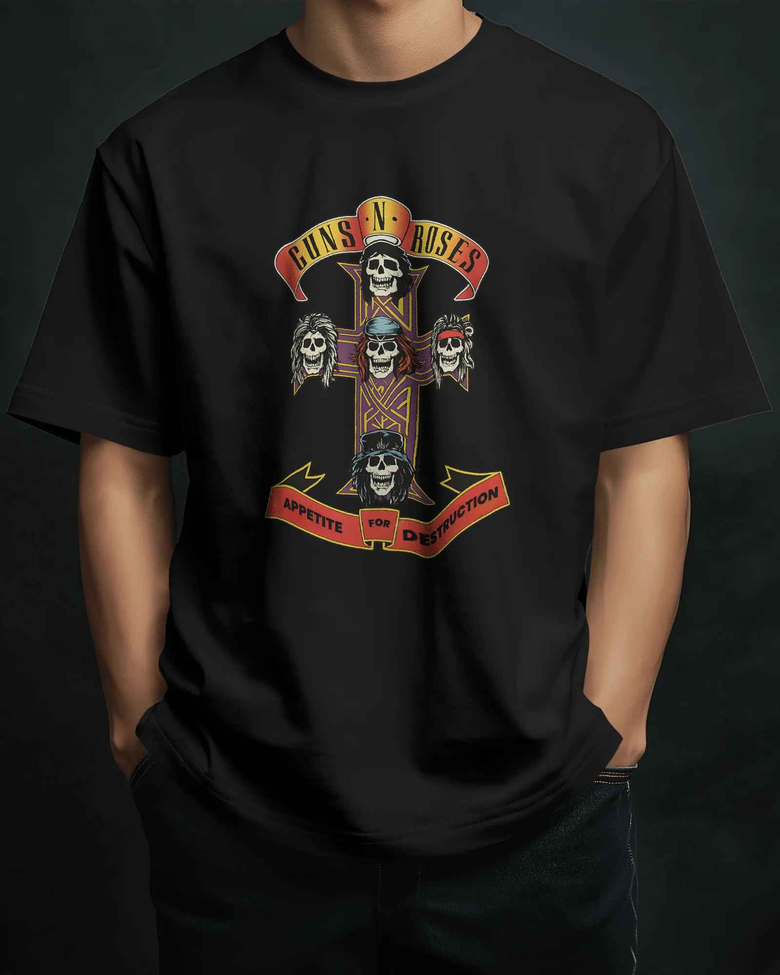 ["Premium Guns N' Roses Appetite For Destruction Band T-shirt by YORD (T-Shirts) - photo 1 of 3", "Premium Guns N' Roses Appetite For Destruction Band T-shirt by YORD (T-Shirts) - photo 2 of 3", "Premium Guns N' Roses Appetite For Destruction Band T-shirt by YORD (T-Shirts) - photo 3 of 3"]