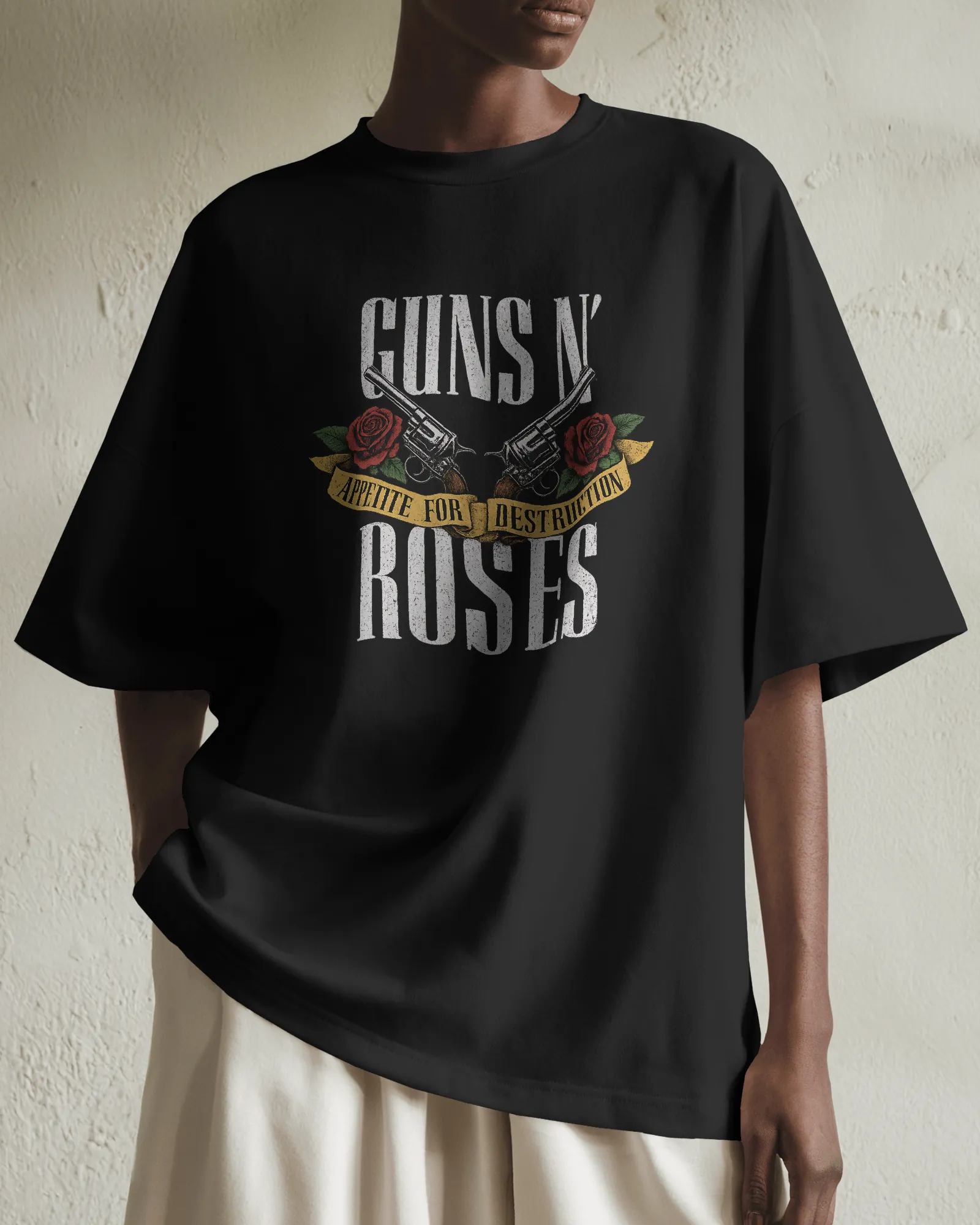 ["Premium Guns N' Roses Appetite For Destruction Oversized Tee by YORD (T-Shirts) - photo 1 of 8", "Premium Guns N' Roses Appetite For Destruction Oversized Tee by YORD (T-Shirts) - photo 2 of 8", "Premium Guns N' Roses Appetite For Destruction Oversized Tee by YORD (T-Shirts) - photo 3 of 8", "Premium Guns N' Roses Appetite For Destruction Oversized Tee by YORD (T-Shirts) - photo 4 of 8", "Premium Guns N' Roses Appetite For Destruction Oversized Tee by YORD (T-Shirts) - photo 5 of 8", "Premium Guns N' Rose