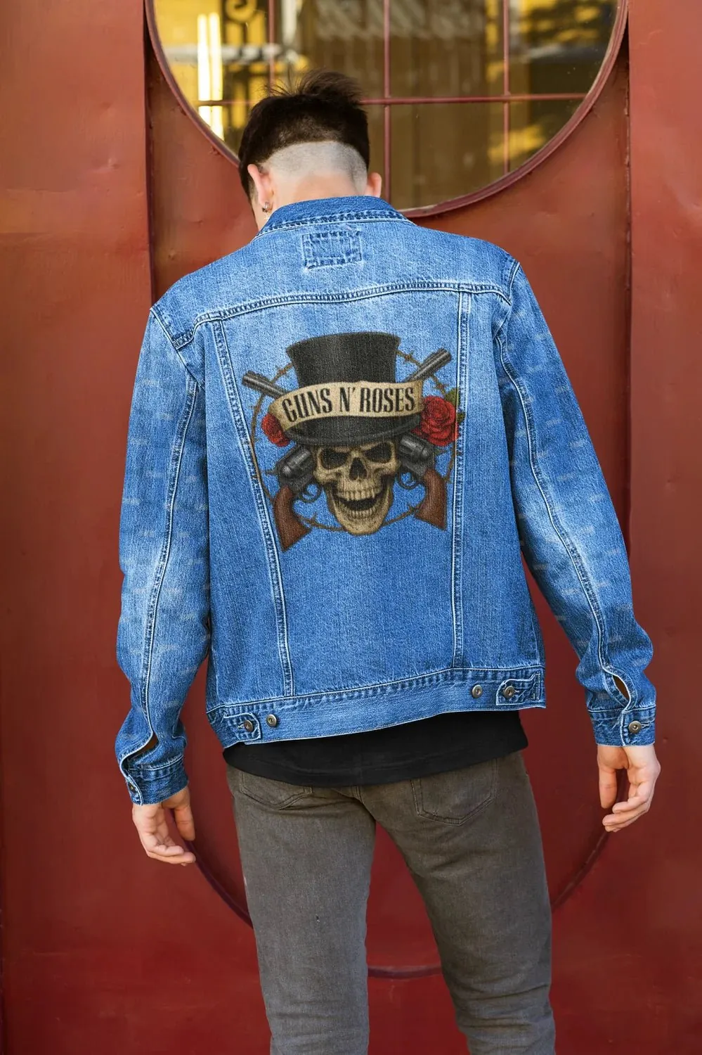 ["Premium Guns N' Roses Iconic Skull Logo Denim Jacket by YORD (Denim) - photo 1 of 5", "Premium Guns N' Roses Iconic Skull Logo Denim Jacket by YORD (Denim) - photo 2 of 5", "Premium Guns N' Roses Iconic Skull Logo Denim Jacket by YORD (Denim) - photo 3 of 5", "Premium Guns N' Roses Iconic Skull Logo Denim Jacket by YORD (Denim) - photo 4 of 5", "Premium Guns N' Roses Iconic Skull Logo Denim Jacket by YORD (Denim) - photo 5 of 5"]