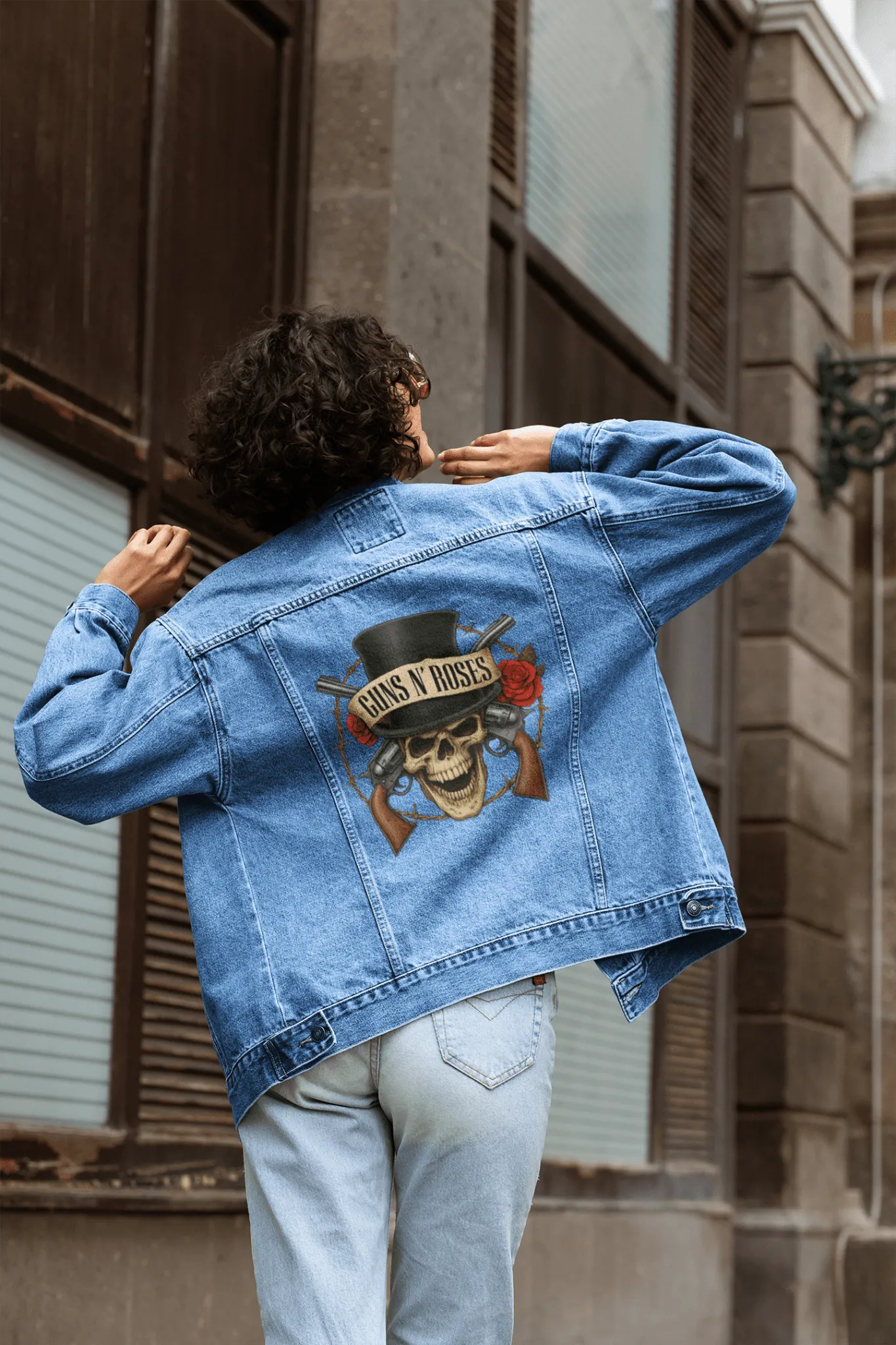 ["Premium Guns N' Roses Iconic Skull Logo Denim Jacket by YORD (Denim) - photo 1 of 5", "Premium Guns N' Roses Iconic Skull Logo Denim Jacket by YORD (Denim) - photo 2 of 5", "Premium Guns N' Roses Iconic Skull Logo Denim Jacket by YORD (Denim) - photo 3 of 5", "Premium Guns N' Roses Iconic Skull Logo Denim Jacket by YORD (Denim) - photo 4 of 5", "Premium Guns N' Roses Iconic Skull Logo Denim Jacket by YORD (Denim) - photo 5 of 5"]