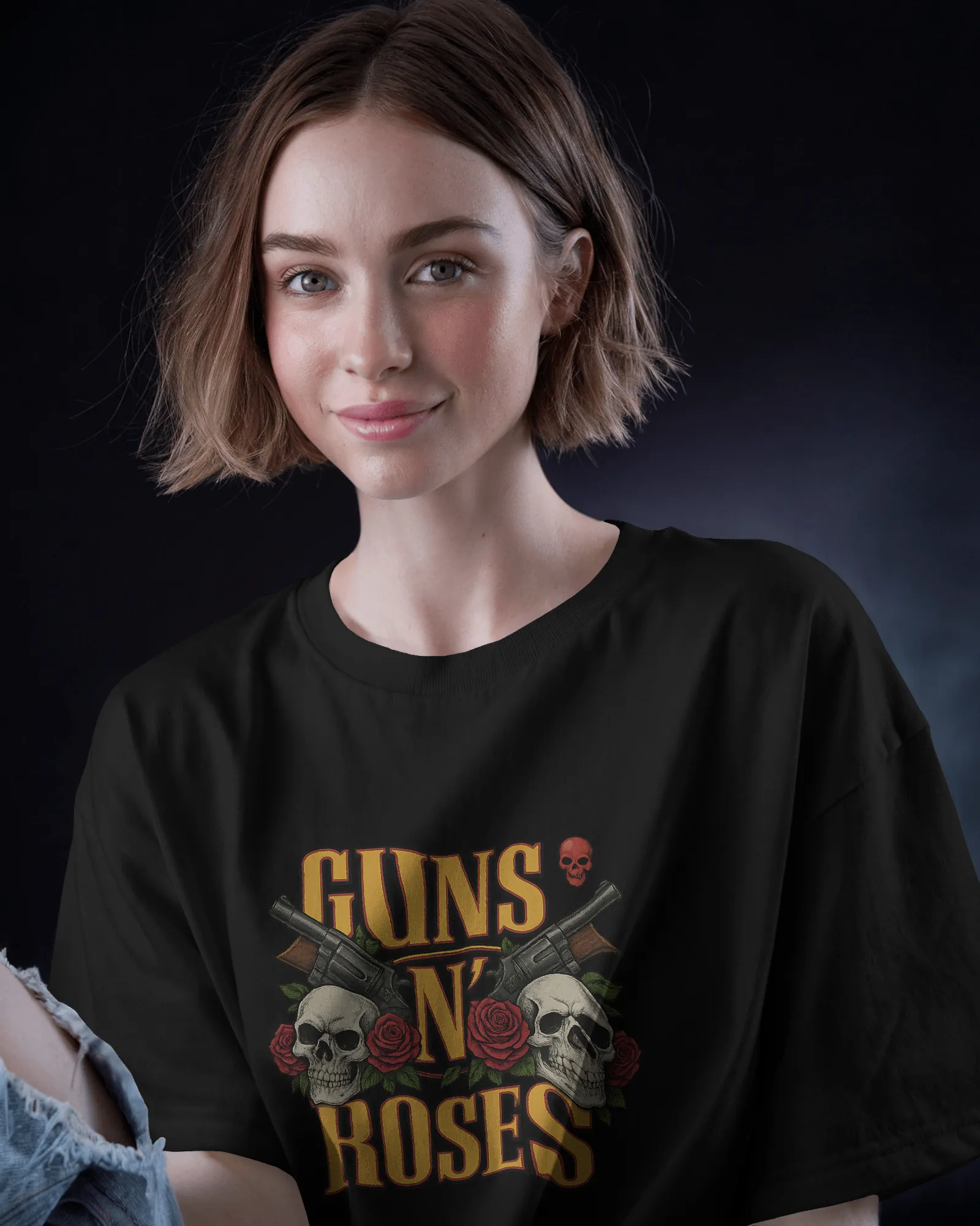["Premium Guns N' Roses Skull & Rose Oversized T-shirt by YORD (T-Shirts) - photo 1 of 8", "Premium Guns N' Roses Skull & Rose Oversized T-shirt by YORD (T-Shirts) - photo 2 of 8", "Premium Guns N' Roses Skull & Rose Oversized T-shirt by YORD (T-Shirts) - photo 3 of 8", "Premium Guns N' Roses Skull & Rose Oversized T-shirt by YORD (T-Shirts) - photo 4 of 8", "Premium Guns N' Roses Skull & Rose Oversized T-shirt by YORD (T-Shirts) - photo 5 of 8", "Premium Guns N' Roses Skull & Rose Oversized T-shirt by YORD