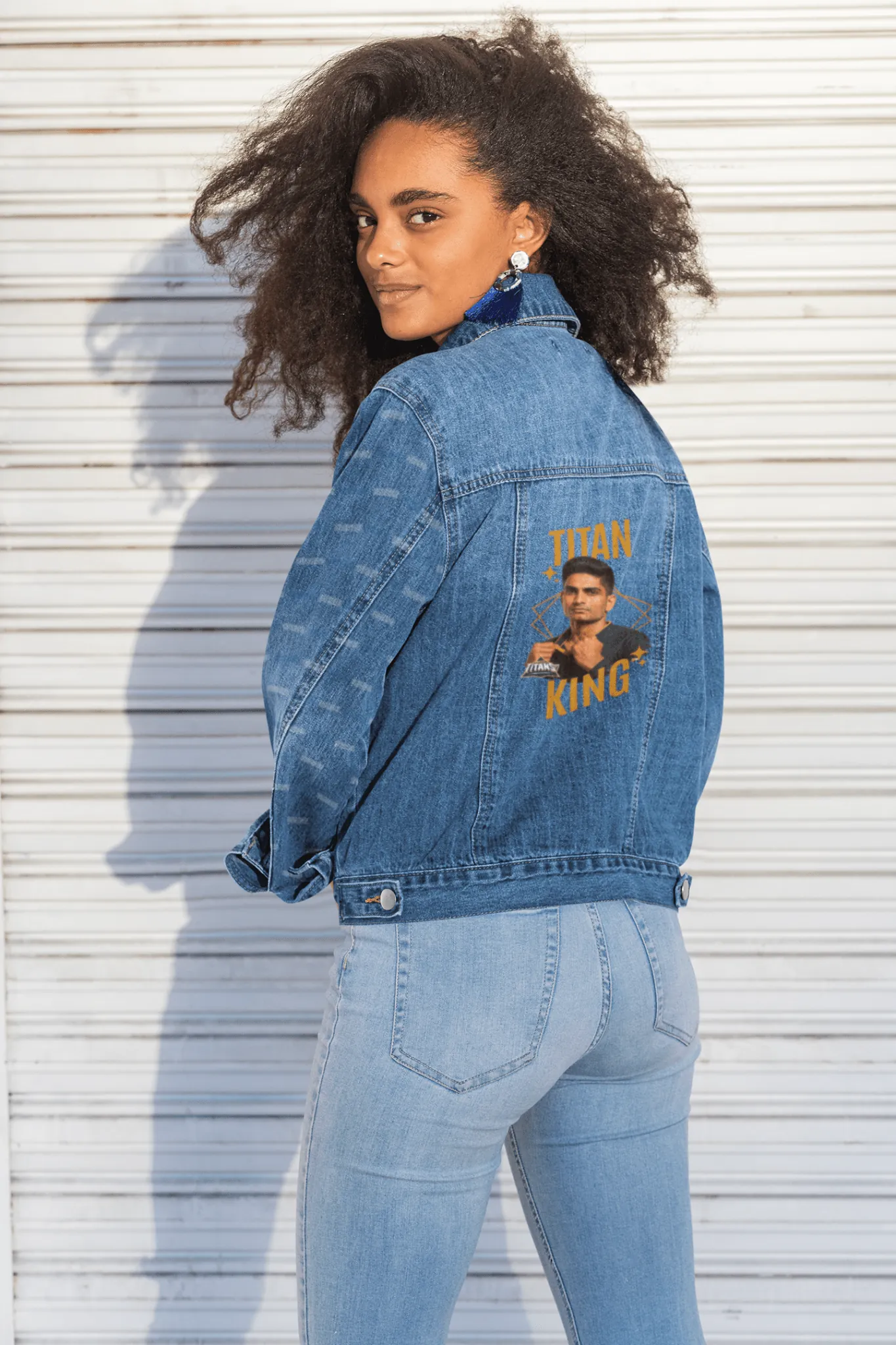 ['Premium Hand Painted Titan King GT Denim Jacket | IPL Fan Edition by YORD (Denim) - photo 1 of 8', 'Premium Hand Painted Titan King GT Denim Jacket | IPL Fan Edition by YORD (Denim) - photo 2 of 8', 'Premium Hand Painted Titan King GT Denim Jacket | IPL Fan Edition by YORD (Denim) - photo 3 of 8', 'Premium Hand Painted Titan King GT Denim Jacket | IPL Fan Edition by YORD (Denim) - photo 4 of 8', 'Premium Hand Painted Titan King GT Denim Jacket | IPL Fan Edition by YORD (Denim) - photo 5 of 8', 'Premium Ha