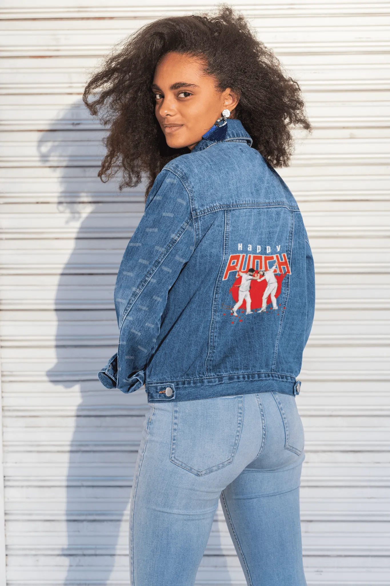 ['Premium IPL Happy Punch Denim Jacket | Limited Edition by YORD (Denim) - photo 1 of 5', 'Premium IPL Happy Punch Denim Jacket | Limited Edition by YORD (Denim) - photo 2 of 5', 'Premium IPL Happy Punch Denim Jacket | Limited Edition by YORD (Denim) - photo 3 of 5', 'Premium IPL Happy Punch Denim Jacket | Limited Edition by YORD (Denim) - photo 4 of 5', 'Premium IPL Happy Punch Denim Jacket | Limited Edition by YORD (Denim) - photo 5 of 5']