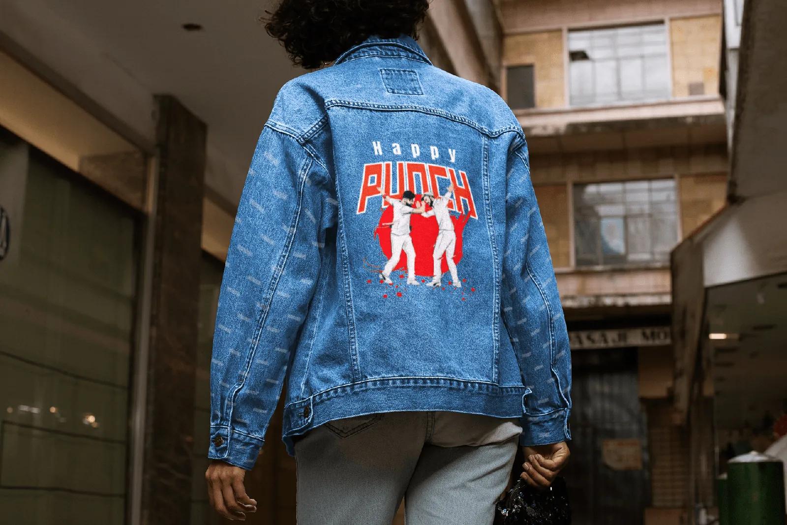 ['Premium IPL Happy Punch Denim Jacket | Limited Edition by YORD (Denim) - photo 1 of 5', 'Premium IPL Happy Punch Denim Jacket | Limited Edition by YORD (Denim) - photo 2 of 5', 'Premium IPL Happy Punch Denim Jacket | Limited Edition by YORD (Denim) - photo 3 of 5', 'Premium IPL Happy Punch Denim Jacket | Limited Edition by YORD (Denim) - photo 4 of 5', 'Premium IPL Happy Punch Denim Jacket | Limited Edition by YORD (Denim) - photo 5 of 5']