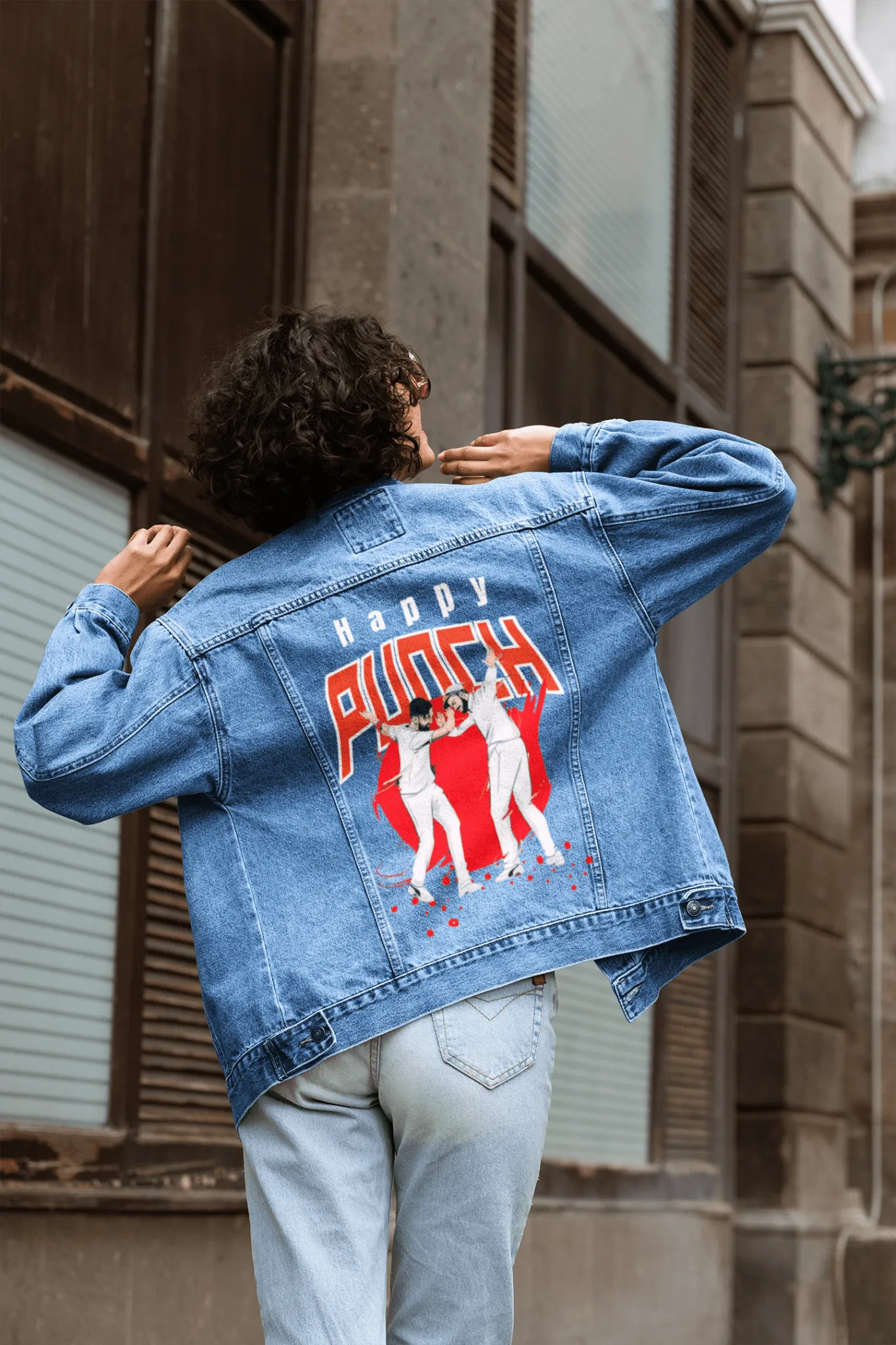 ['Premium IPL Happy Punch Denim Jacket | Limited Edition by YORD (Denim) - photo 1 of 5', 'Premium IPL Happy Punch Denim Jacket | Limited Edition by YORD (Denim) - photo 2 of 5', 'Premium IPL Happy Punch Denim Jacket | Limited Edition by YORD (Denim) - photo 3 of 5', 'Premium IPL Happy Punch Denim Jacket | Limited Edition by YORD (Denim) - photo 4 of 5', 'Premium IPL Happy Punch Denim Jacket | Limited Edition by YORD (Denim) - photo 5 of 5']