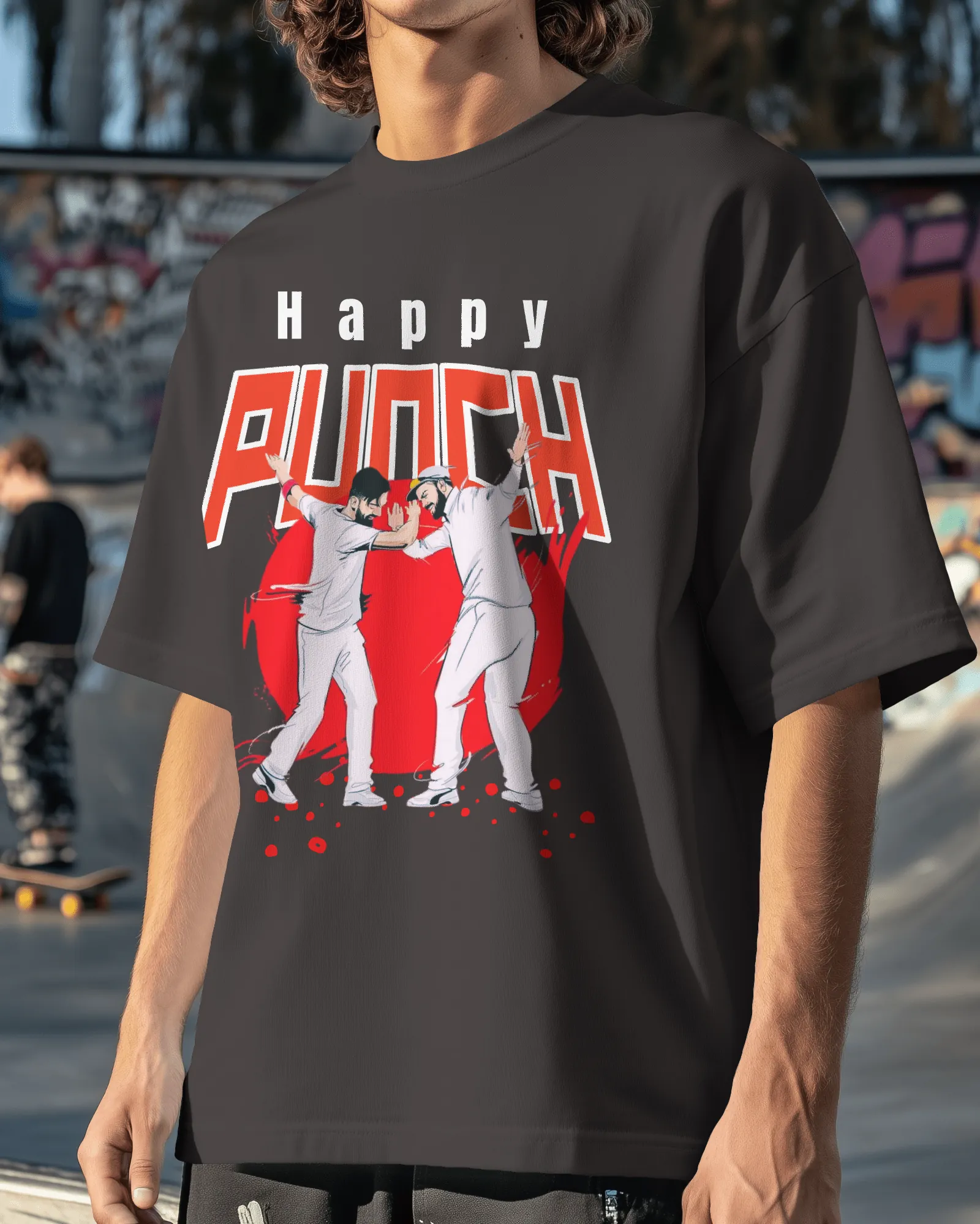 ['Premium IPL Happy Punch Oversized T-shirt | Limited Edition by YORD (T-Shirts) - photo 1 of 5', 'Premium IPL Happy Punch Oversized T-shirt | Limited Edition by YORD (T-Shirts) - photo 2 of 5', 'Premium IPL Happy Punch Oversized T-shirt | Limited Edition by YORD (T-Shirts) - photo 3 of 5', 'Premium IPL Happy Punch Oversized T-shirt | Limited Edition by YORD (T-Shirts) - photo 4 of 5', 'Premium IPL Happy Punch Oversized T-shirt | Limited Edition by YORD (T-Shirts) - photo 5 of 5']