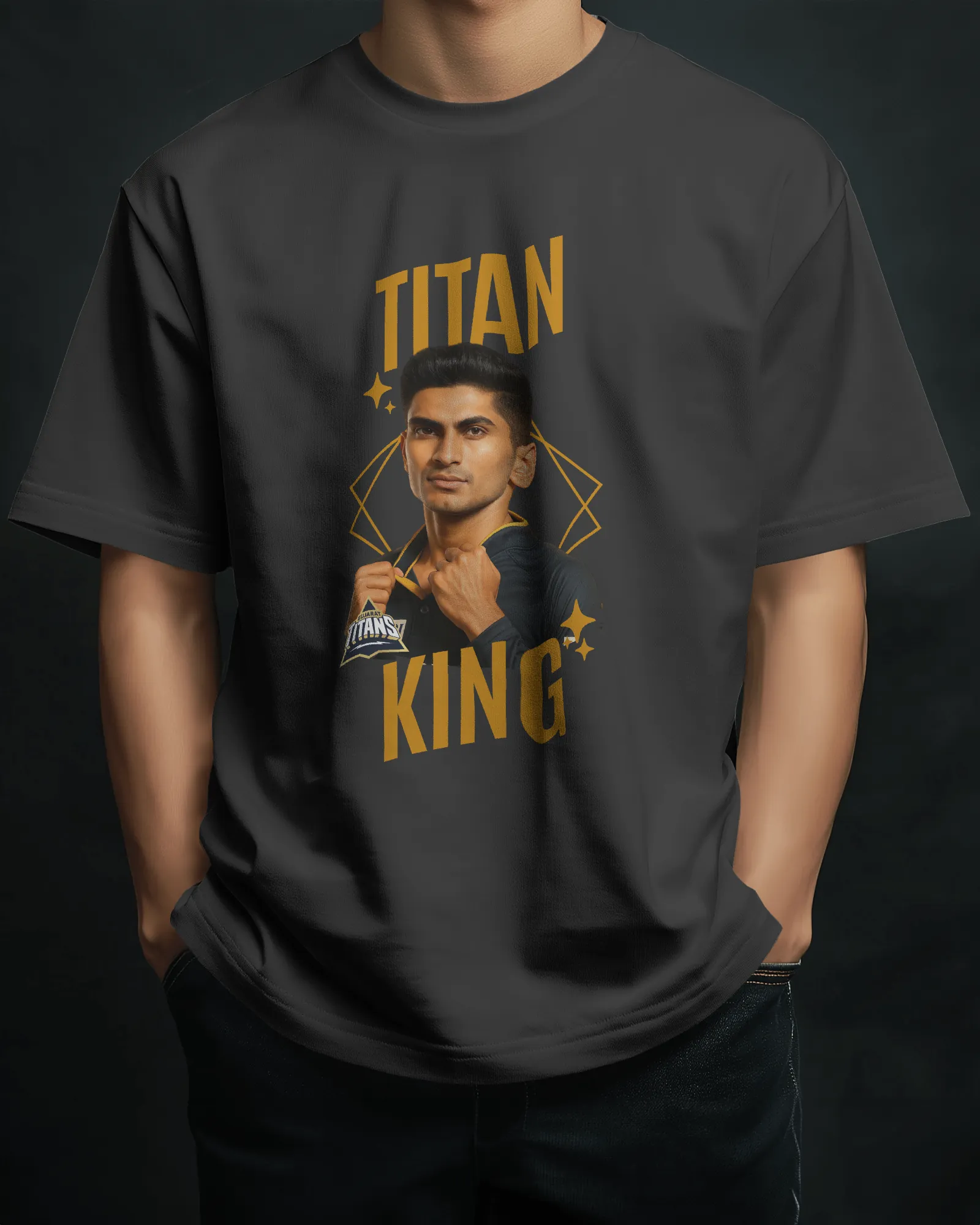 ['Premium IPL Titans King Shubman Gill Cotton T-shirt by YORD (T-Shirts)']