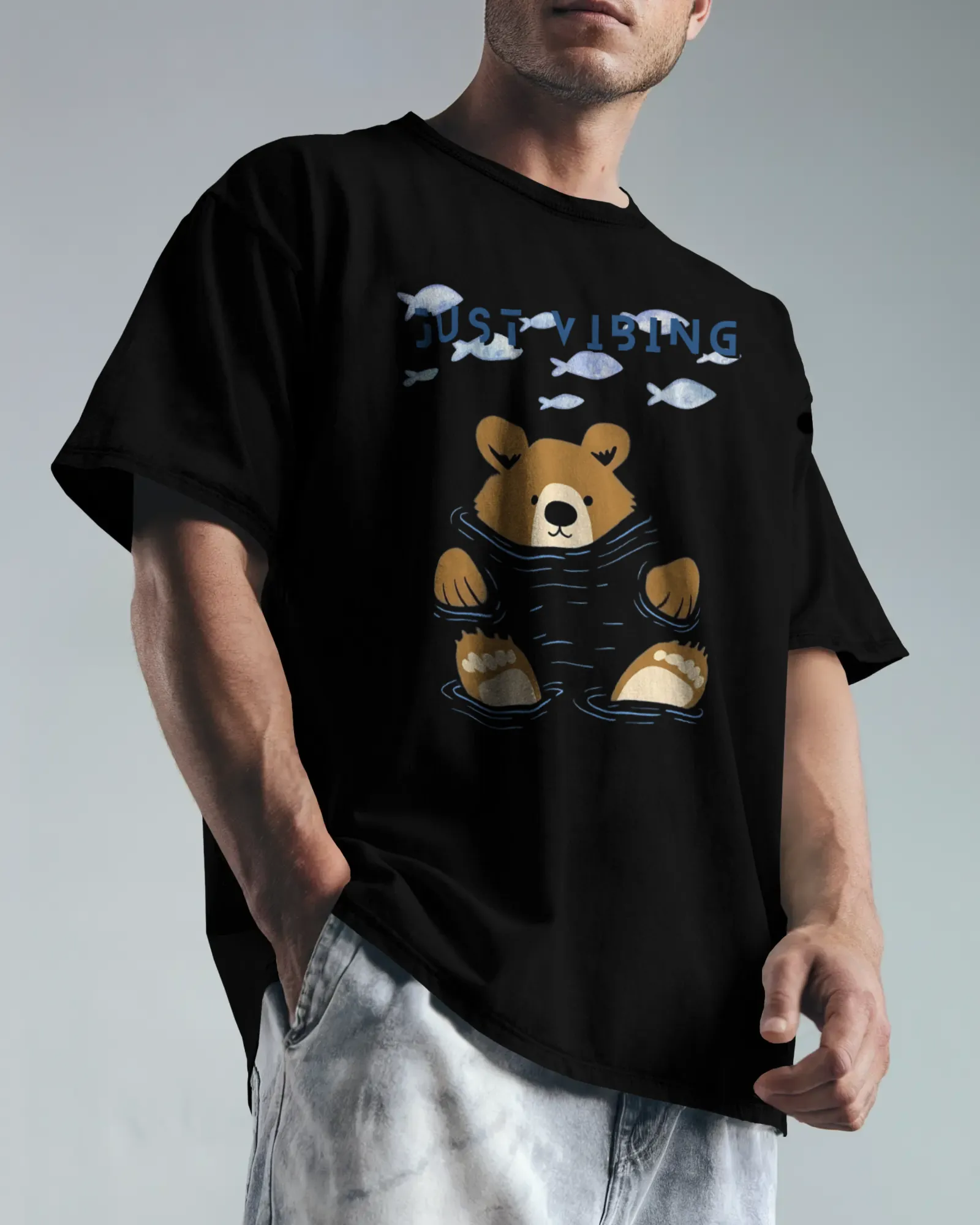 ["Premium 'Just Vibing' Bear Oversized T-shirt by YORD (T-Shirts) - photo 1 of 8", "Premium 'Just Vibing' Bear Oversized T-shirt by YORD (T-Shirts) - photo 2 of 8", "Premium 'Just Vibing' Bear Oversized T-shirt by YORD (T-Shirts) - photo 3 of 8", "Premium 'Just Vibing' Bear Oversized T-shirt by YORD (T-Shirts) - photo 4 of 8", "Premium 'Just Vibing' Bear Oversized T-shirt by YORD (T-Shirts) - photo 5 of 8", "Premium 'Just Vibing' Bear Oversized T-shirt by YORD (T-Shirts) - photo 6 of 8", "Premium 'Just Vibi
