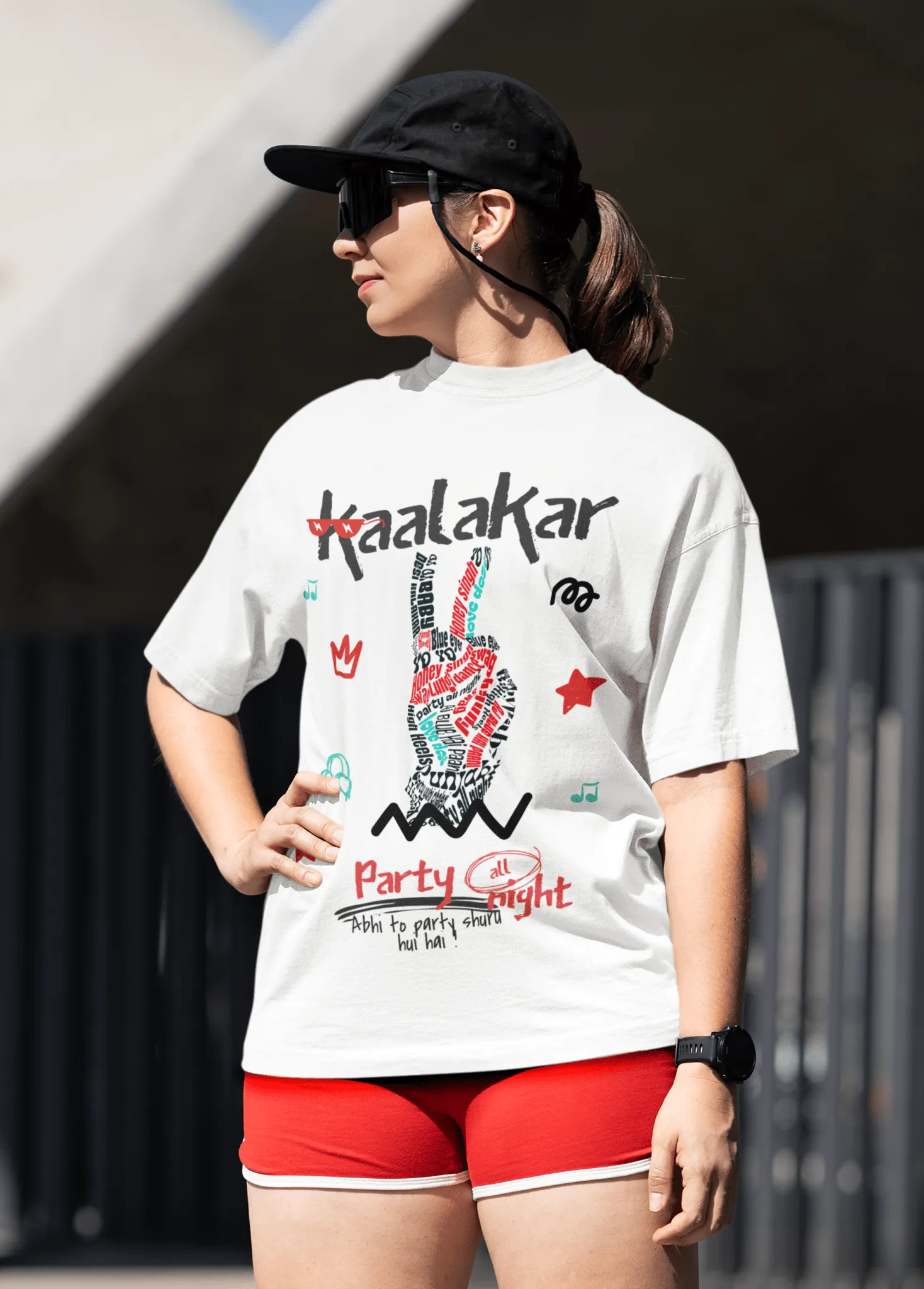 Honey Singh "Kaalakar Party All Night" Luxury Oversized T-Shirt - Concert Ready . With TWO Fridge Magnets FREE! - alternate view