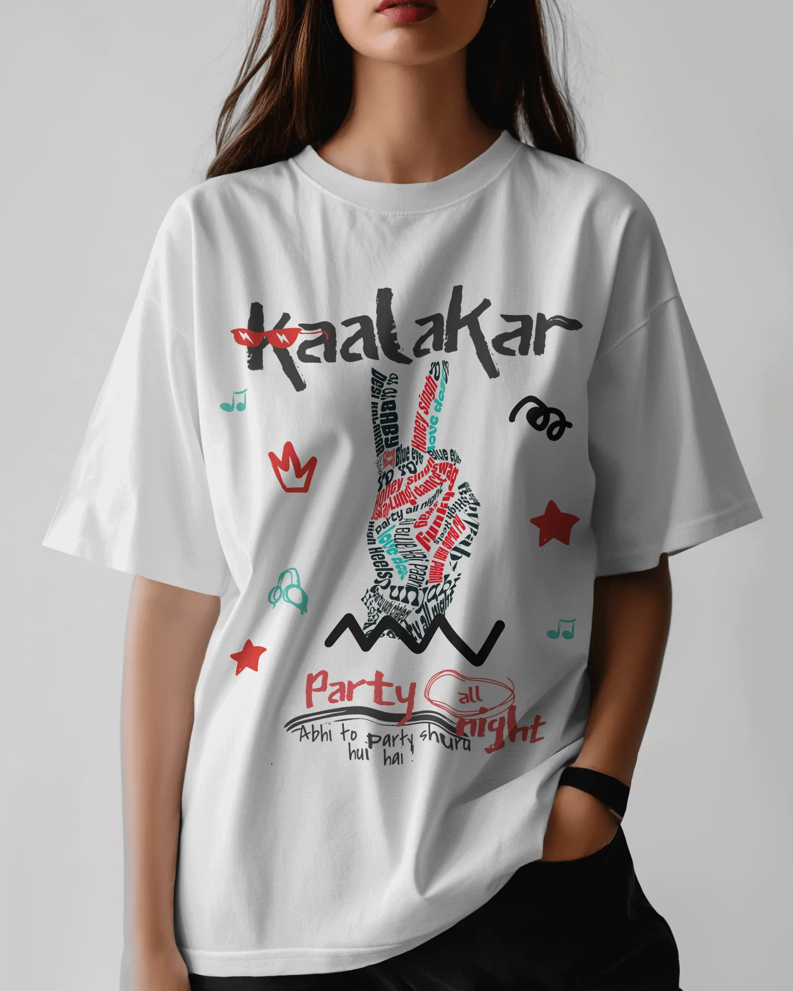 ['Honey Singh "Kaalakar Party All Night" Luxury Oversized T-Shirt - Concert Ready . With TWO Fridge Magnets FREE! by YORD (T-Shirts) - photo 1 of 6', 'Honey Singh "Kaalakar Party All Night" Luxury Oversized T-Shirt - Concert Ready . With TWO Fridge Magnets FREE! by YORD (T-Shirts) - photo 2 of 6', 'Honey Singh "Kaalakar Party All Night" Luxury Oversized T-Shirt - Concert Ready . With TWO Fridge Magnets FREE! by YORD (T-Shirts) - photo 3 of 6', 'Honey Singh "Kaalakar Party All Night" Luxury Oversized T-Shirt