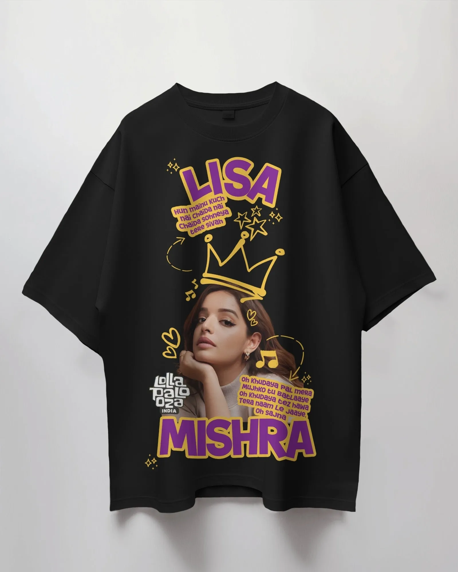 Premium Lisa Mishra Oversized T-Shirt – Luxury Concert Wear for Lollapalooza India