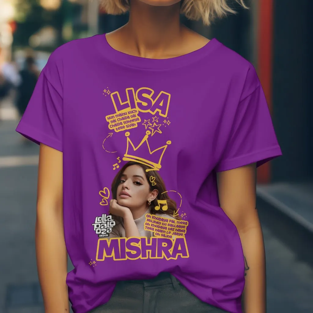 Premium Lisa Mishra Oversized T-Shirt – Luxury Concert Wear for Lollapalooza India - alternate view